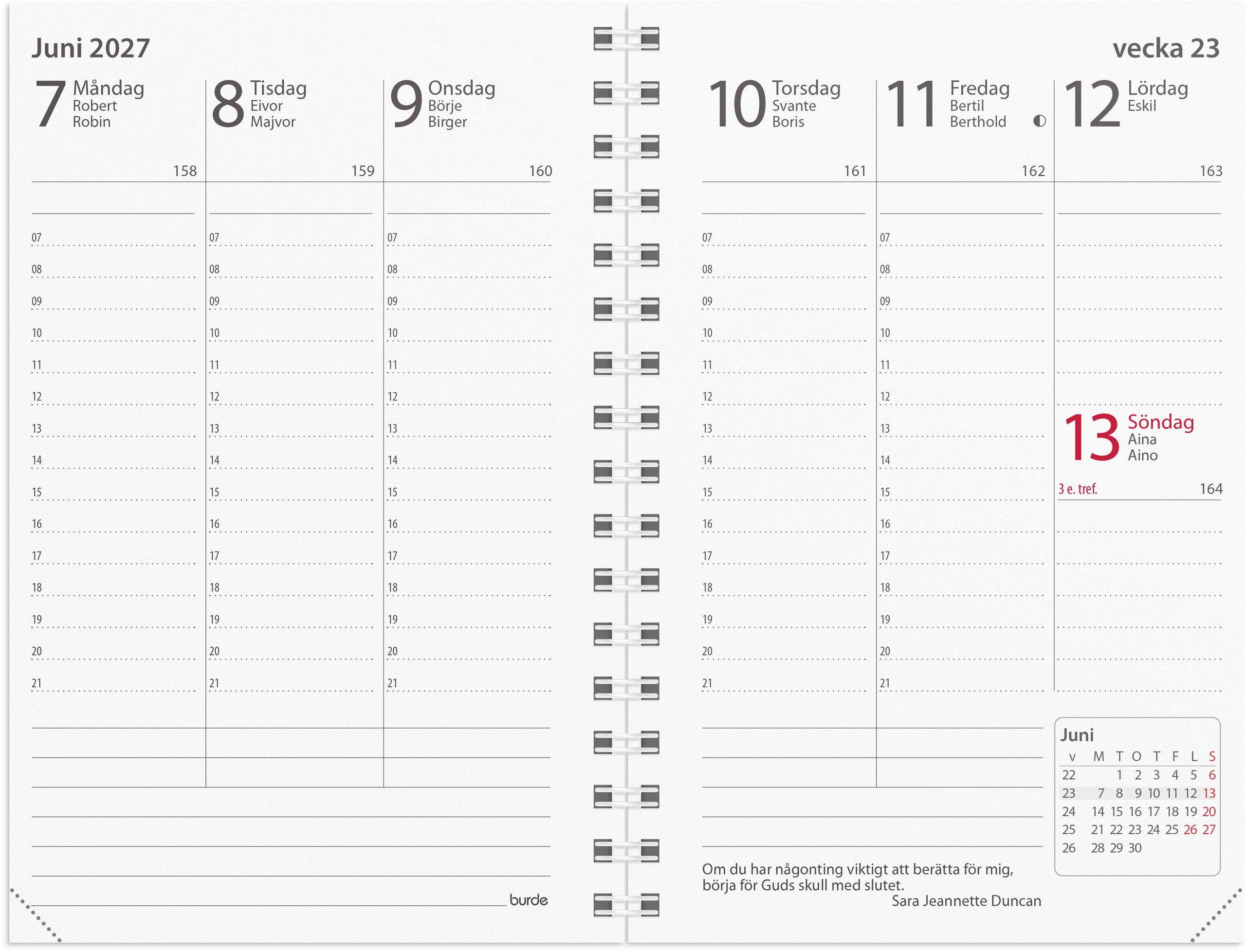 Kalender 2027 Prestige refill