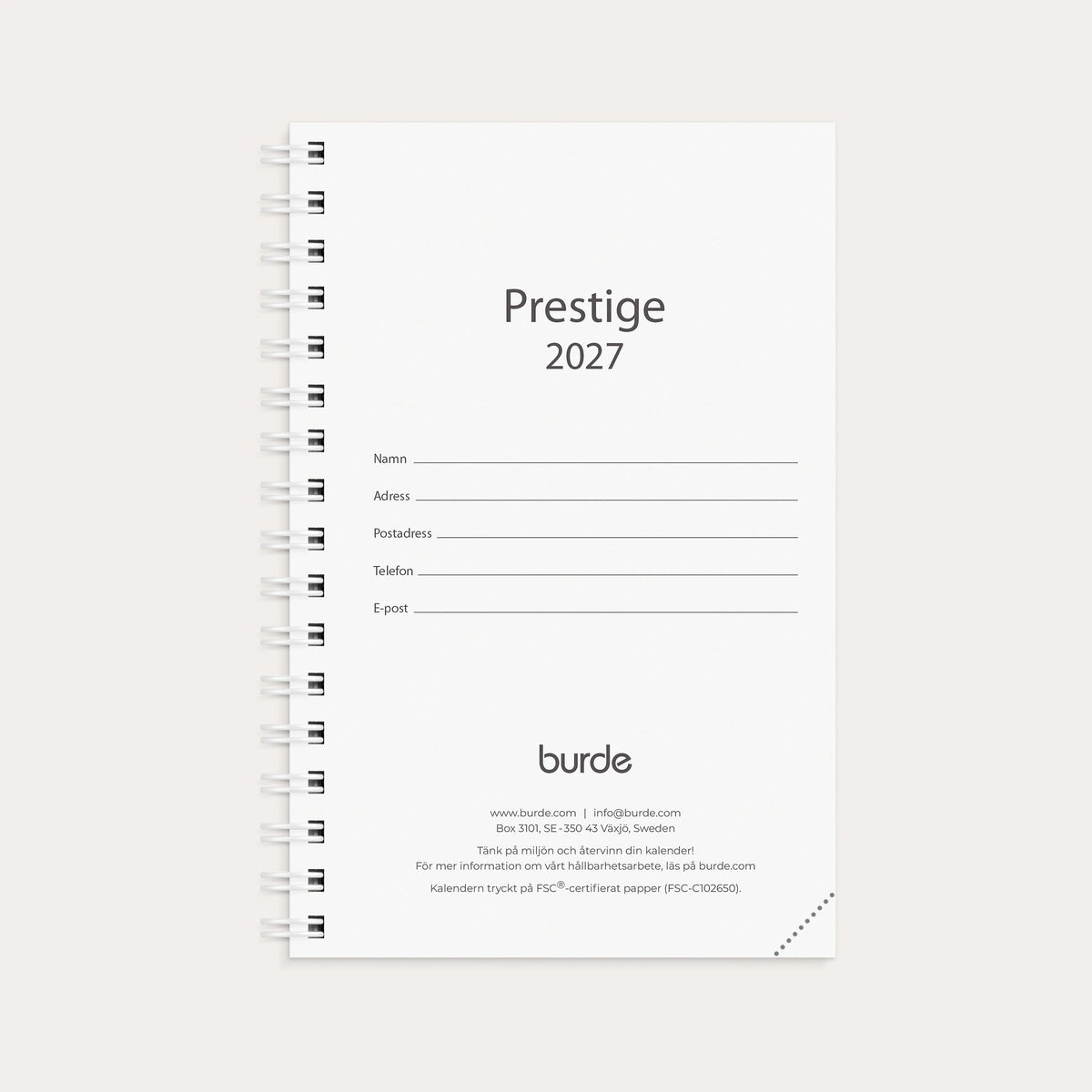 Kalender 2027 Prestige refill