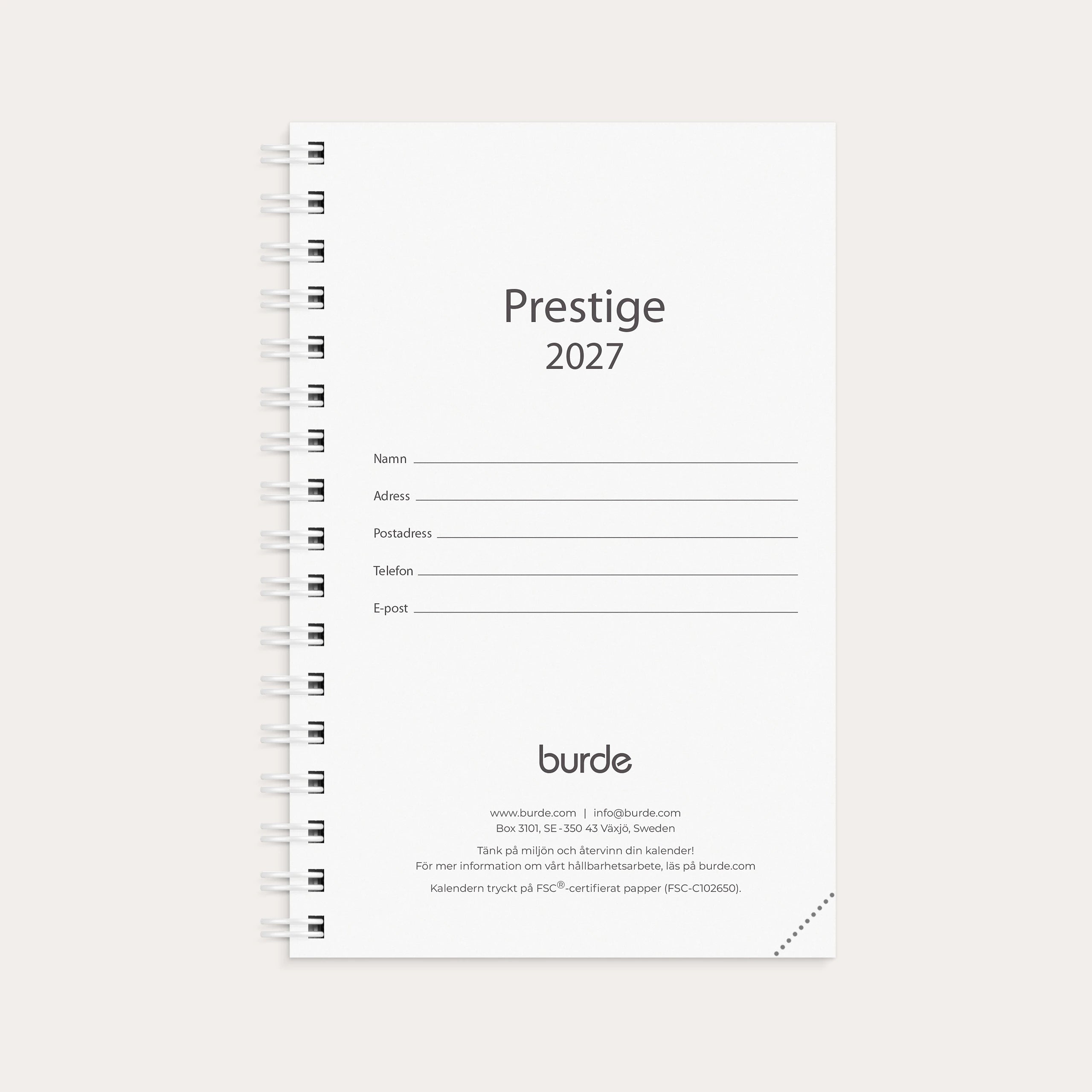 Kalender 2027 Prestige refill