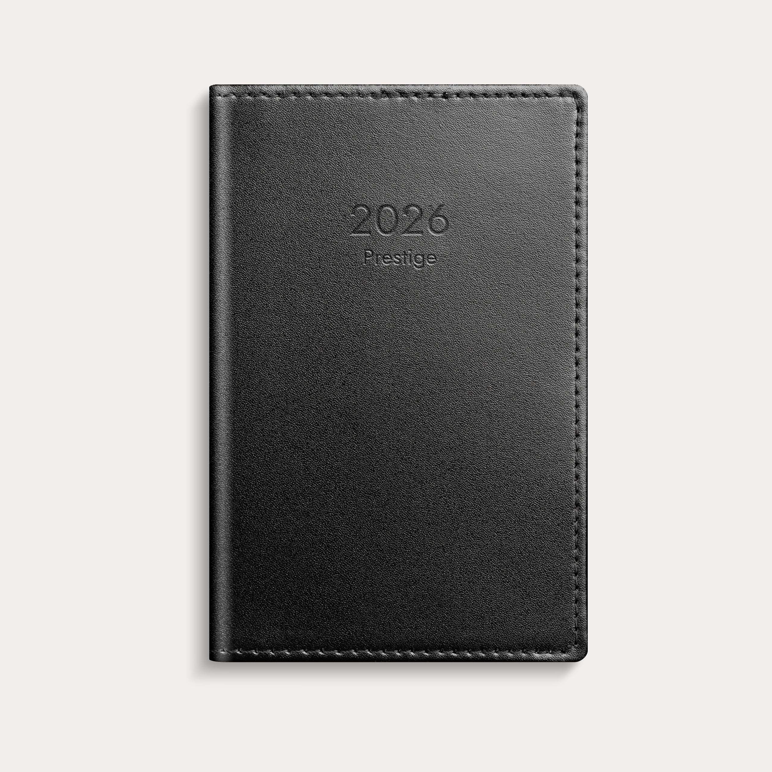 Kalender 2026 Prestige svart skinn