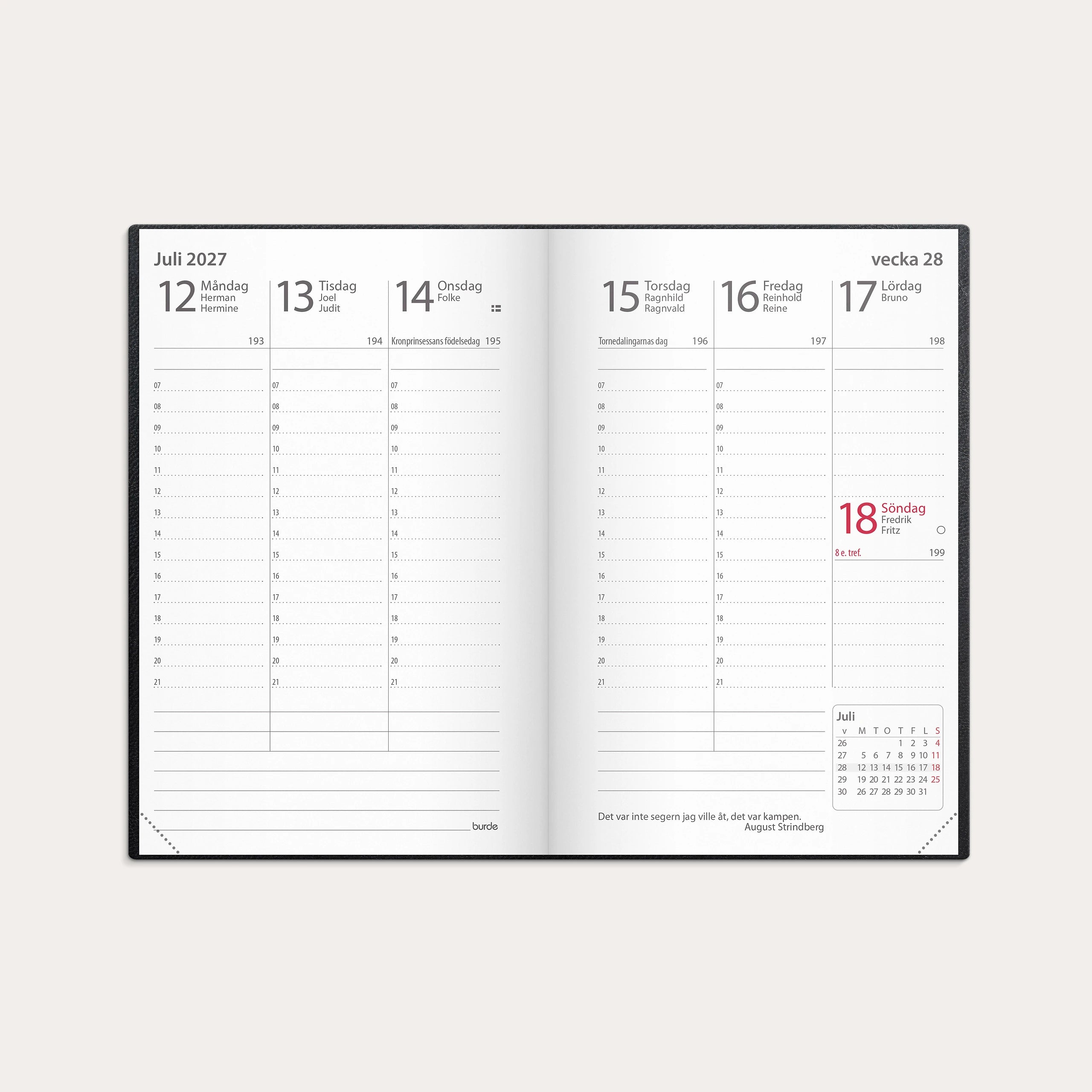 Kalender 2027 Prestige svart konstläder inb