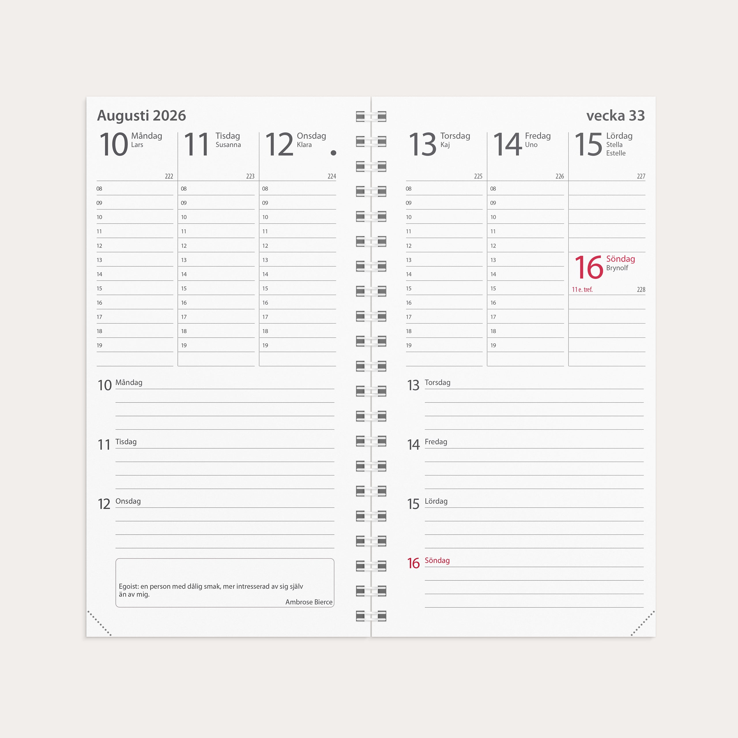 Kalender 2026 Minister refill