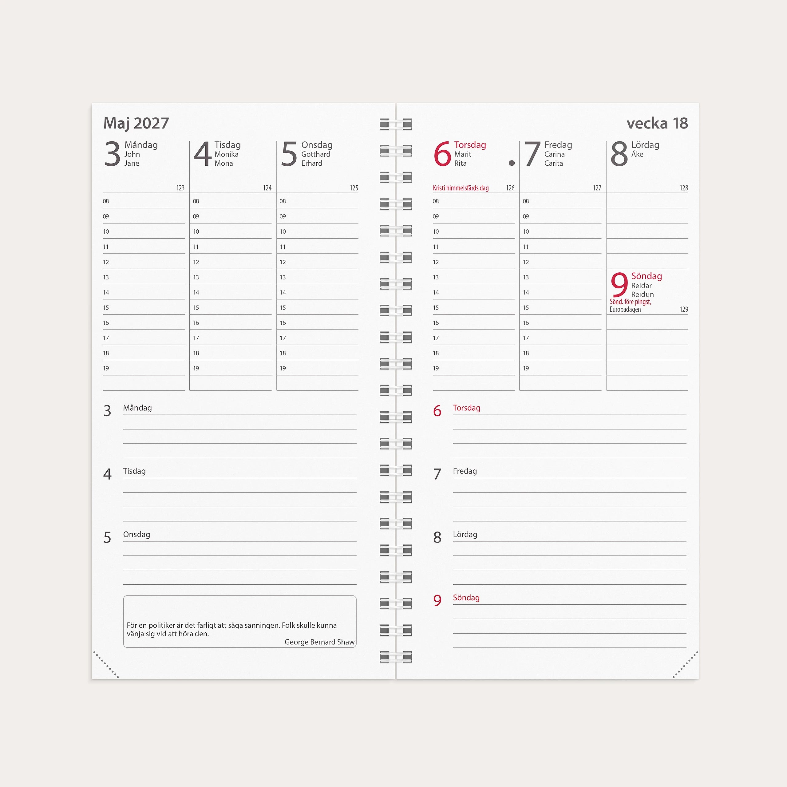 Kalender 2027 Minister refill