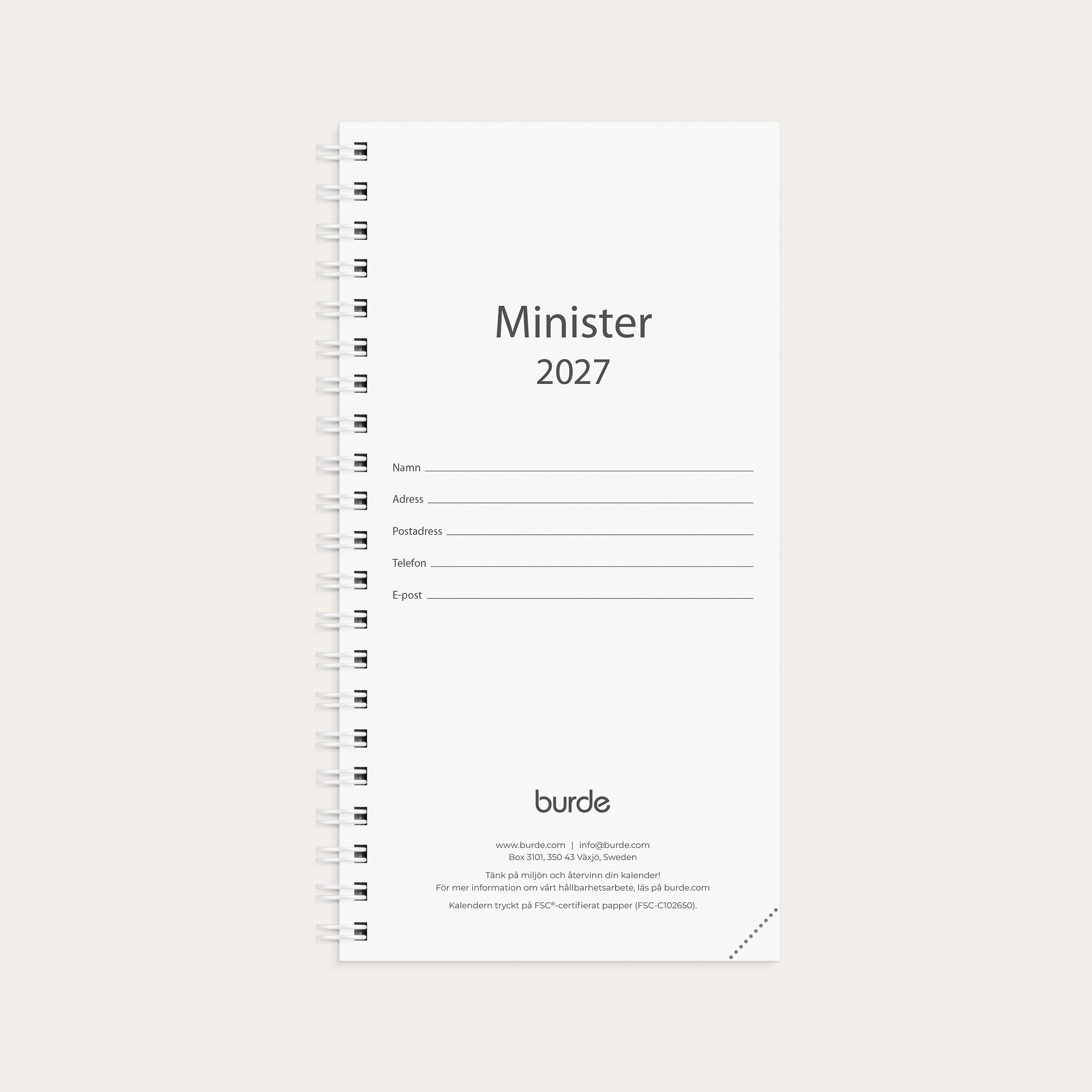 Kalender 2027 Minister refill