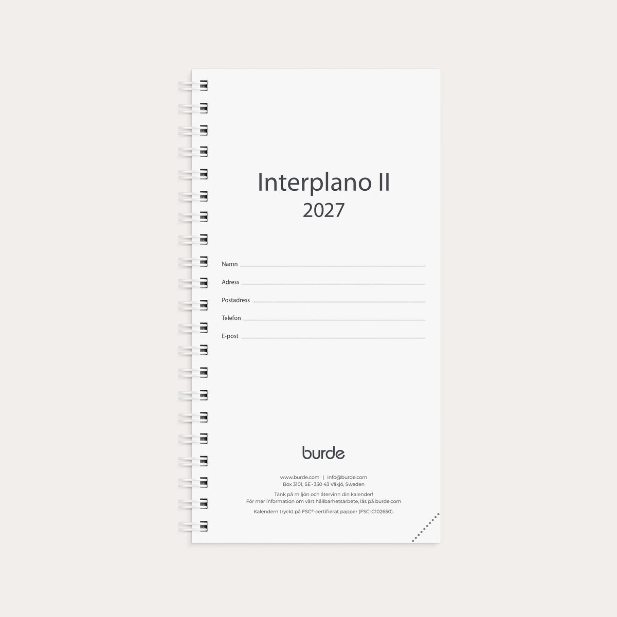 Kalender 2027 Interplano II refill