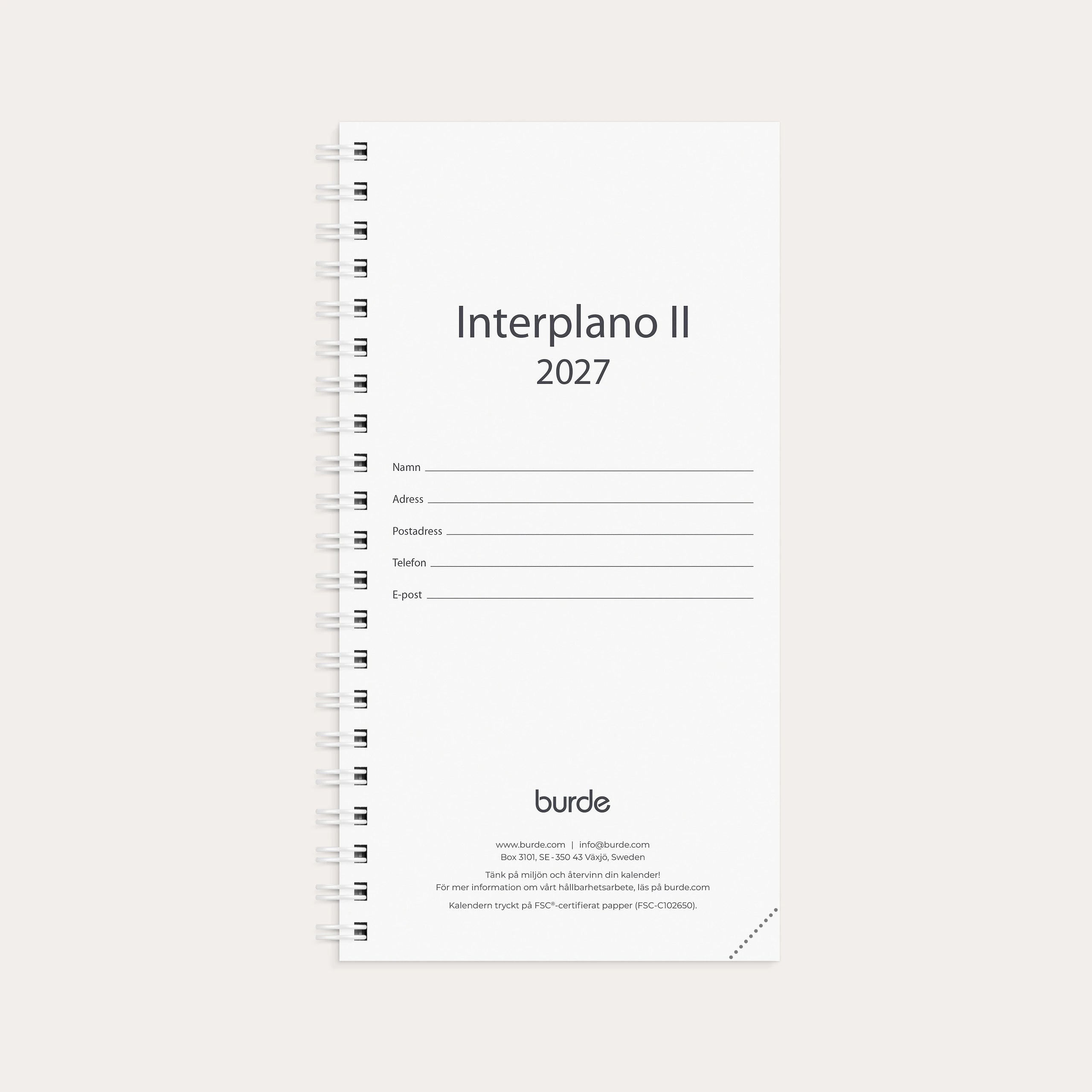 Kalender 2027 Interplano II refill