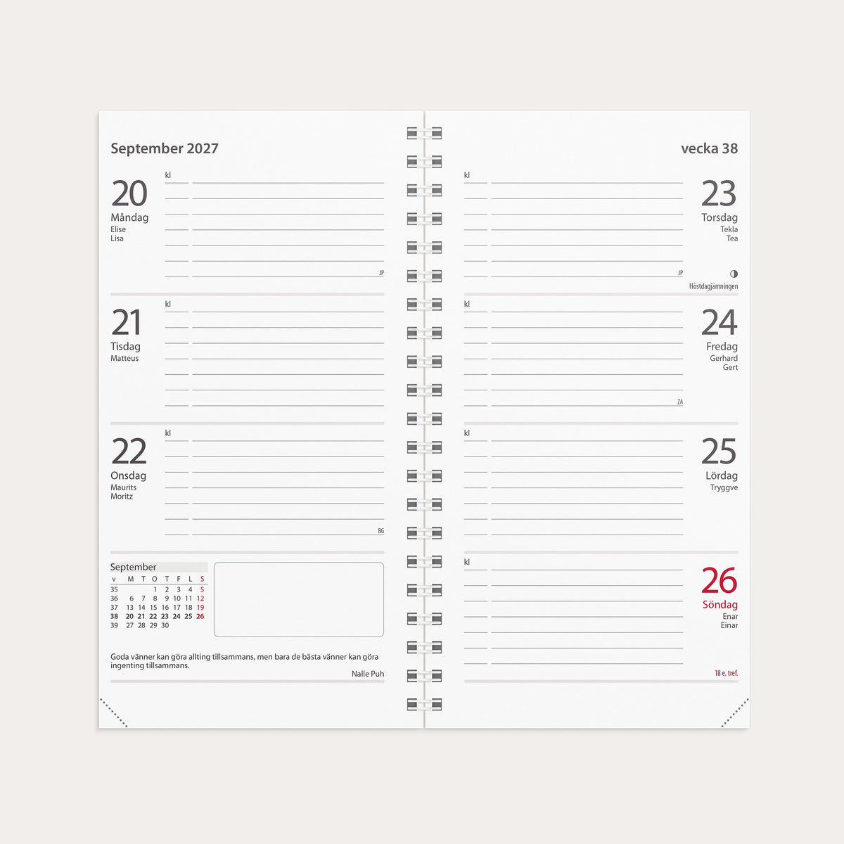 Kalender 2027 Master refill