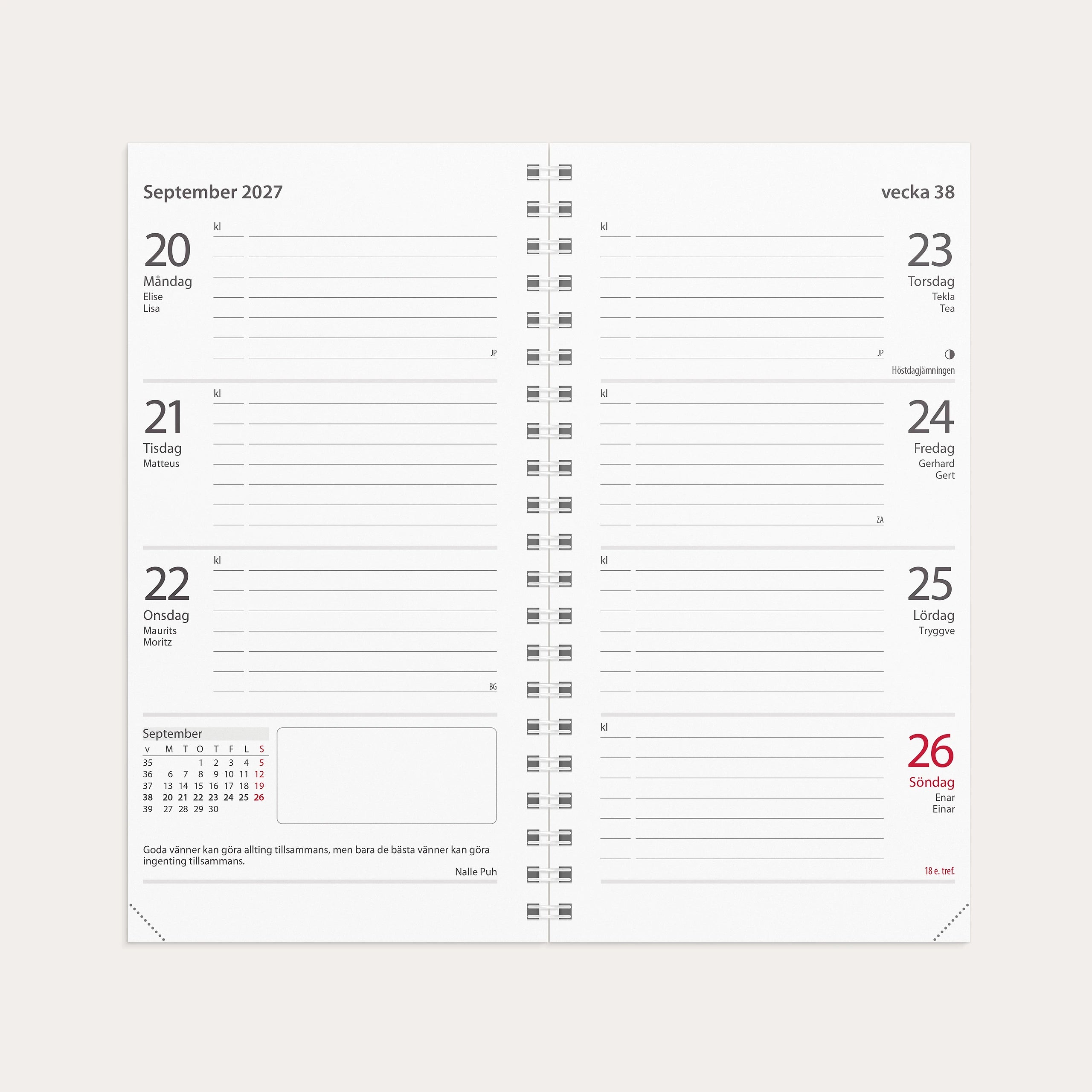 Kalender 2027 Master refill