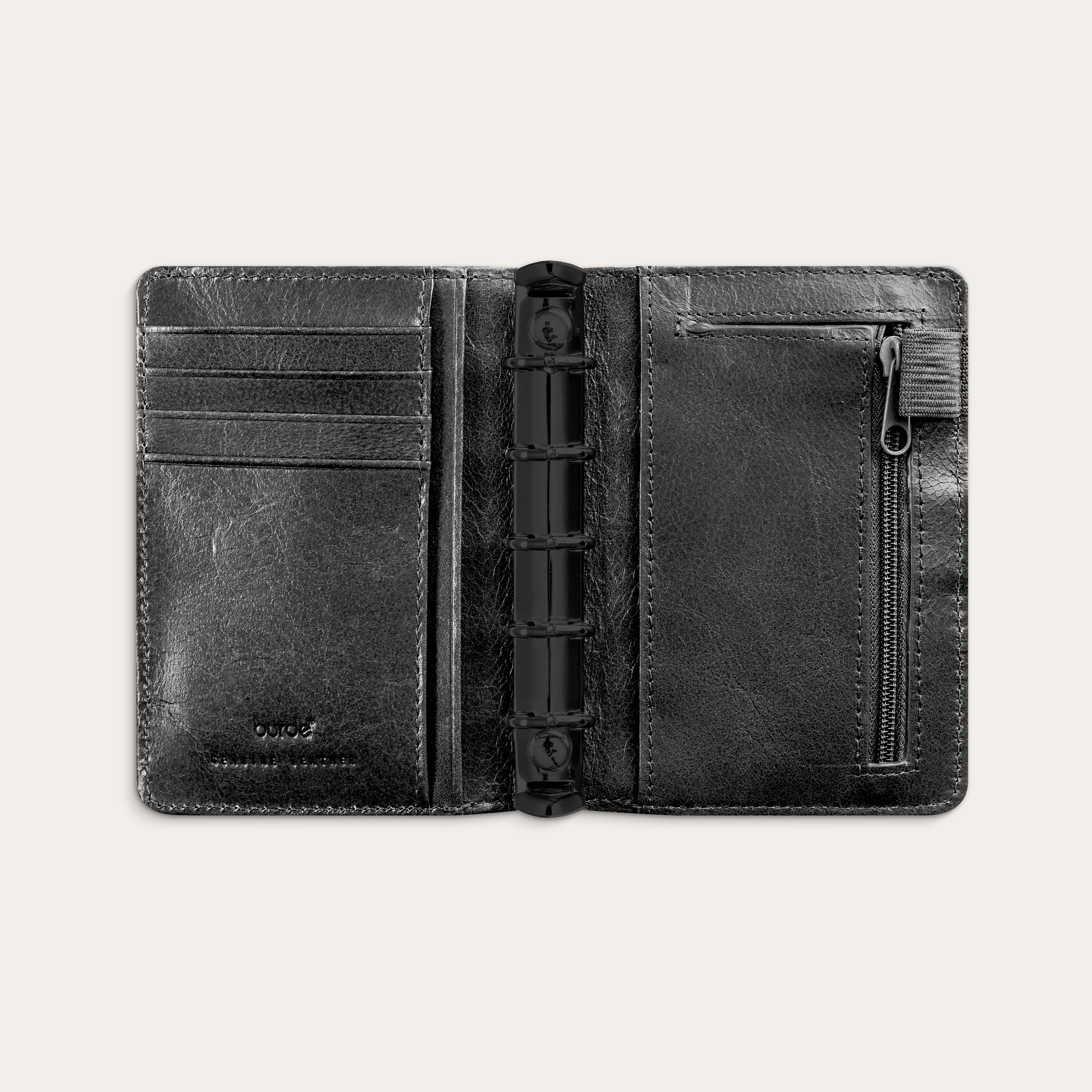 Mini Systemkalender 2026 svart skinn – view 2