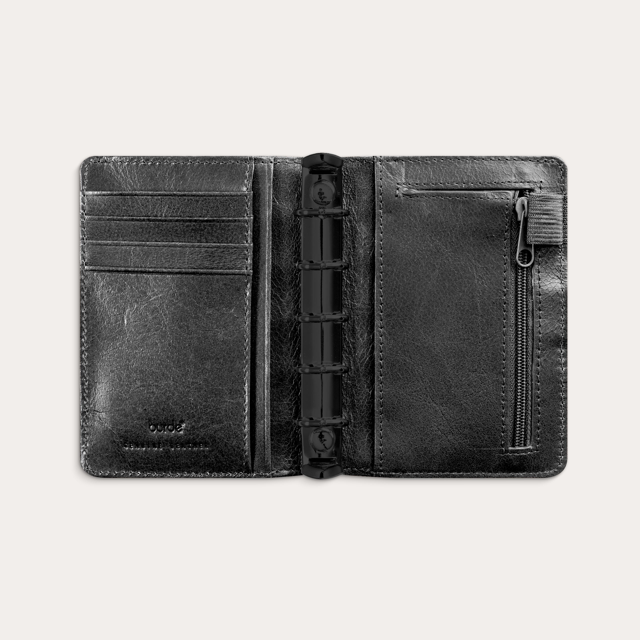 Mini Systemkalender 2026 svart skinn – view 2