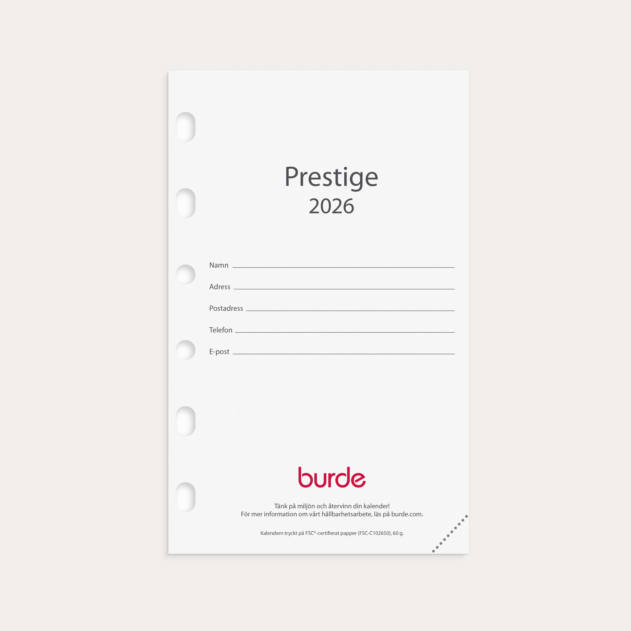 Kalender 2026 Compact kalendersats Prestige