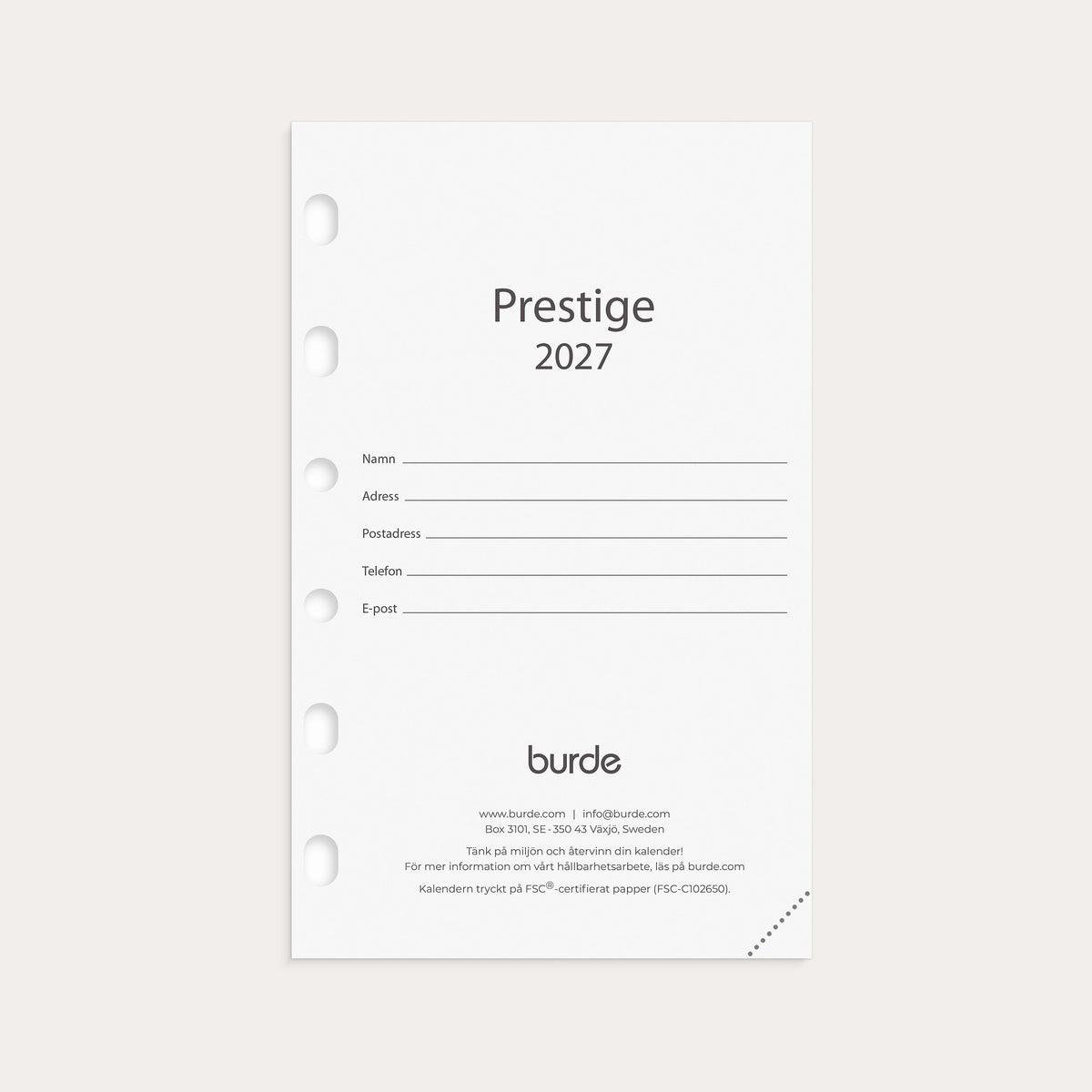 Compact kalendersats Prestige 2027
