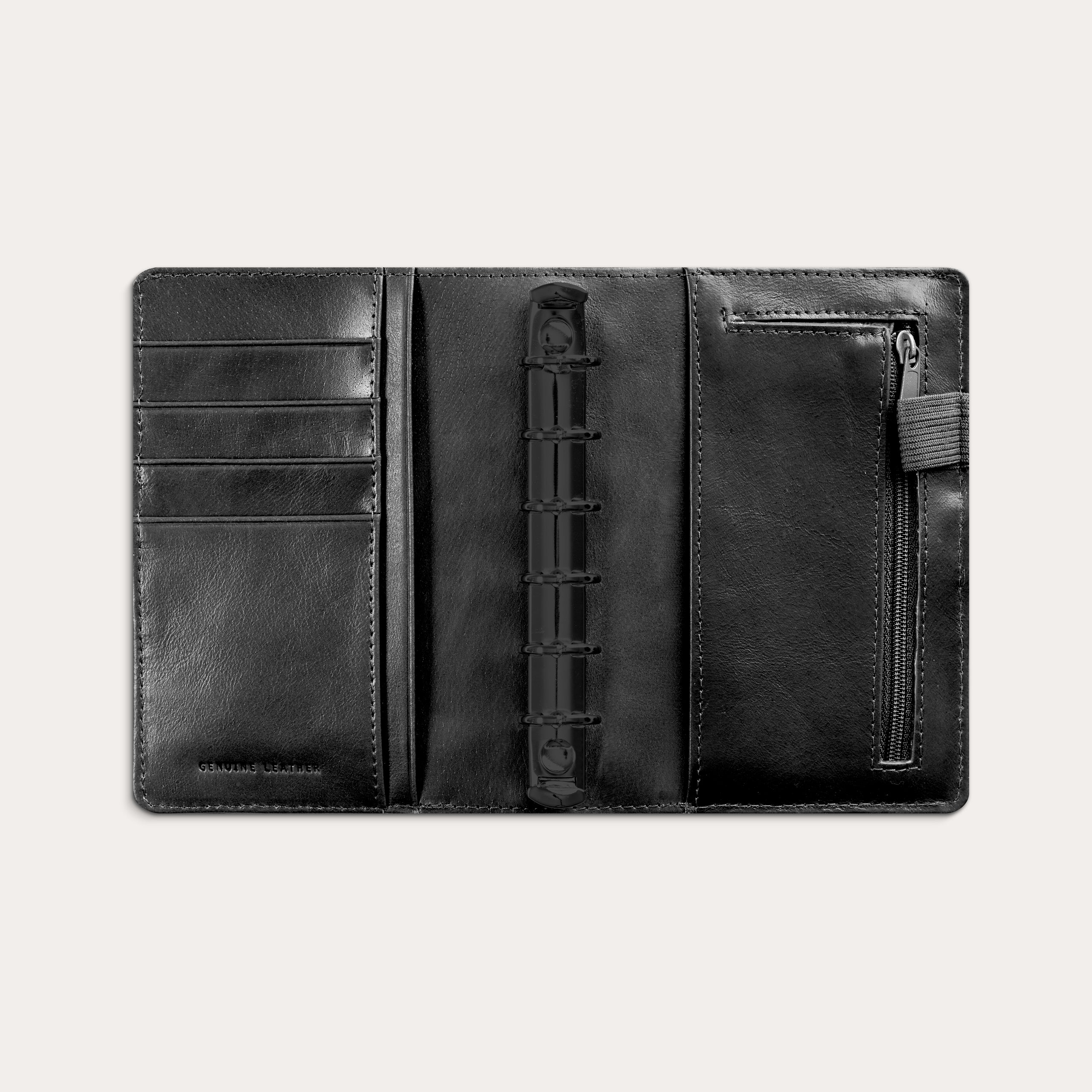 Compact Systemkalender 2026 svart skinn