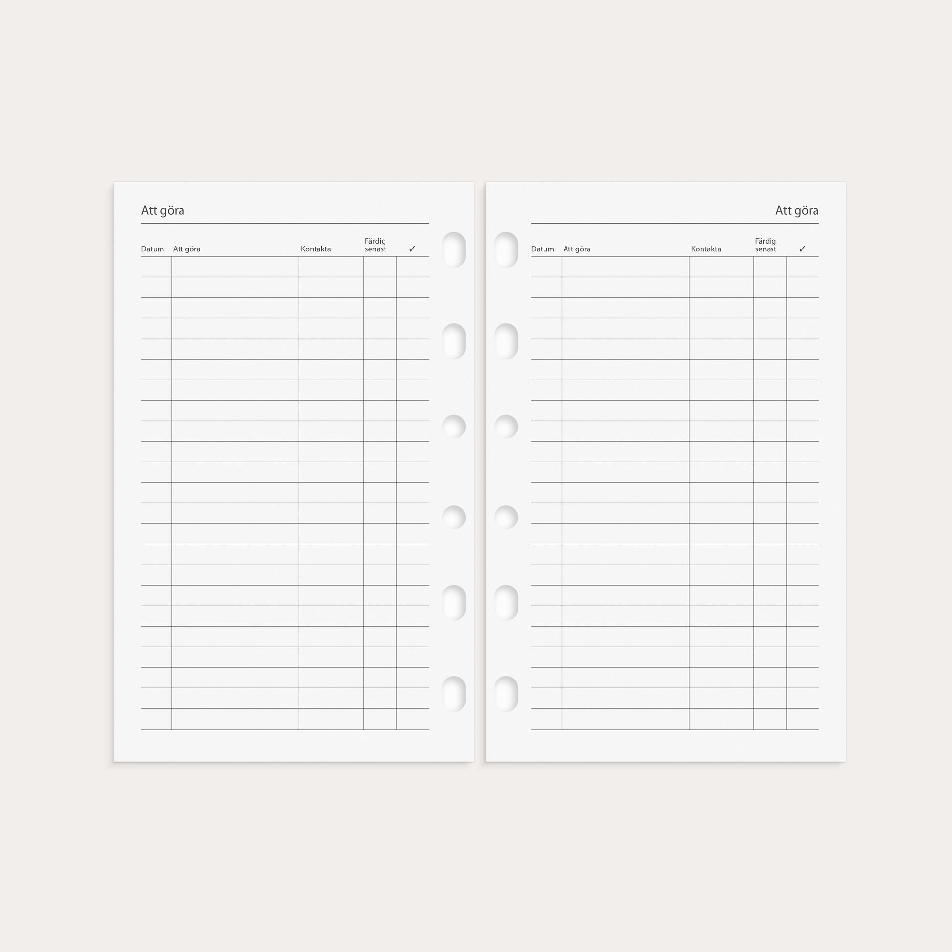 Compact Systemkalender 2026 svart skinn – detail view