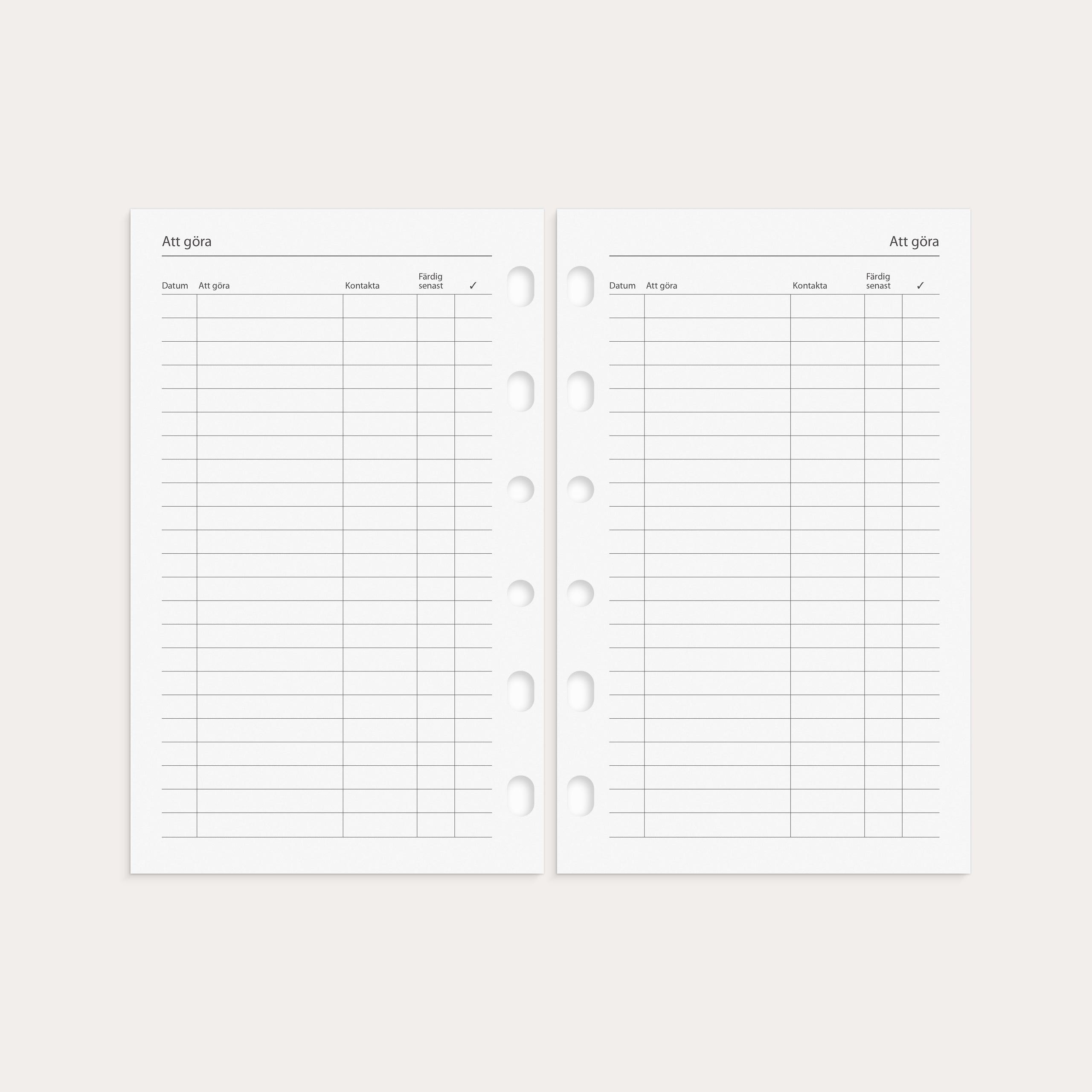 Compact Systemkalender 2026 svart skinn