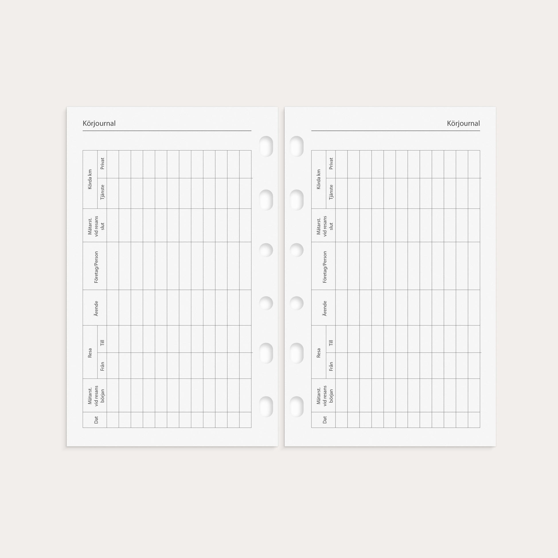 Compact Systemkalender 2026 svart skinn – detail view