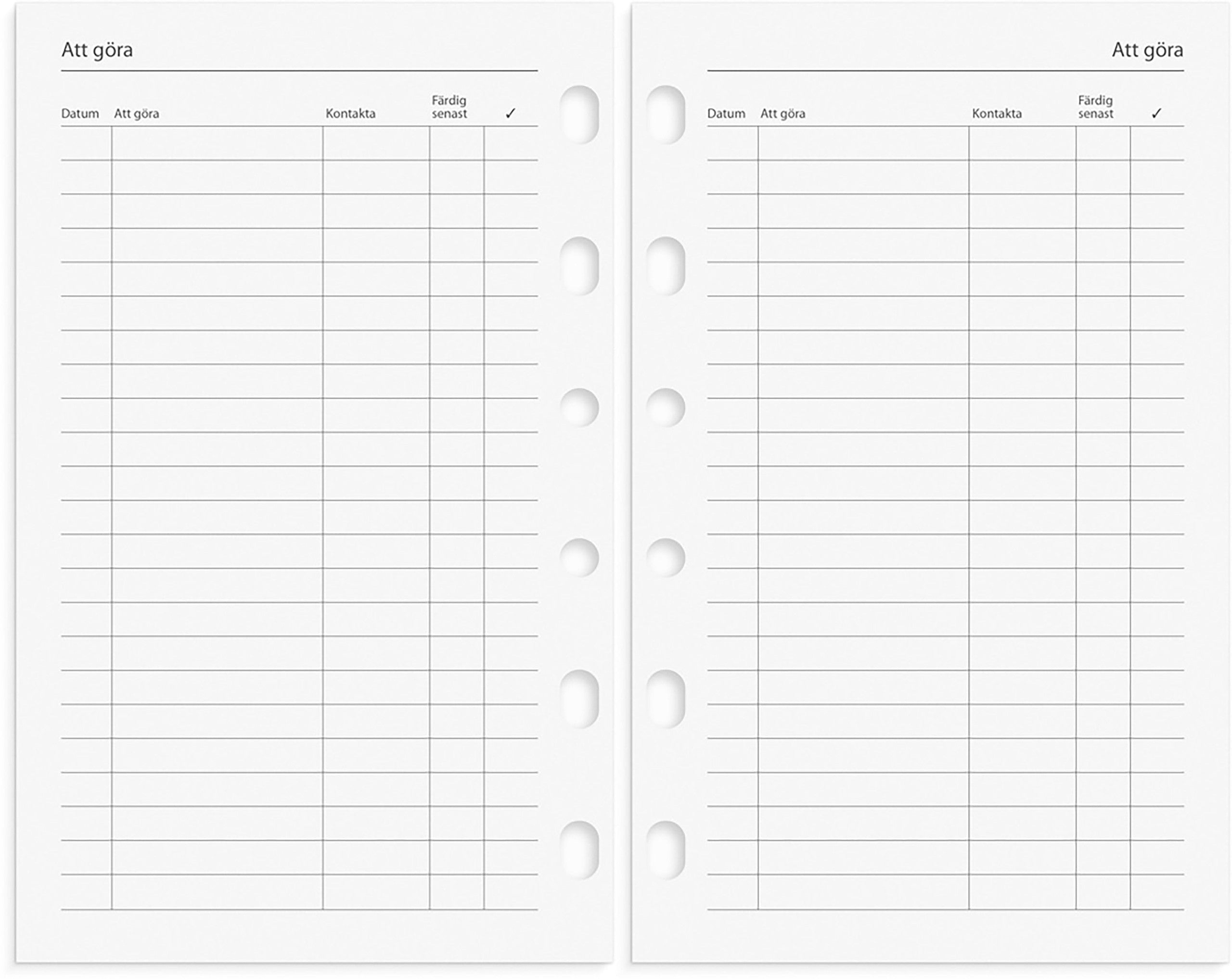 Compact Systemkalender 2027 svart skinn