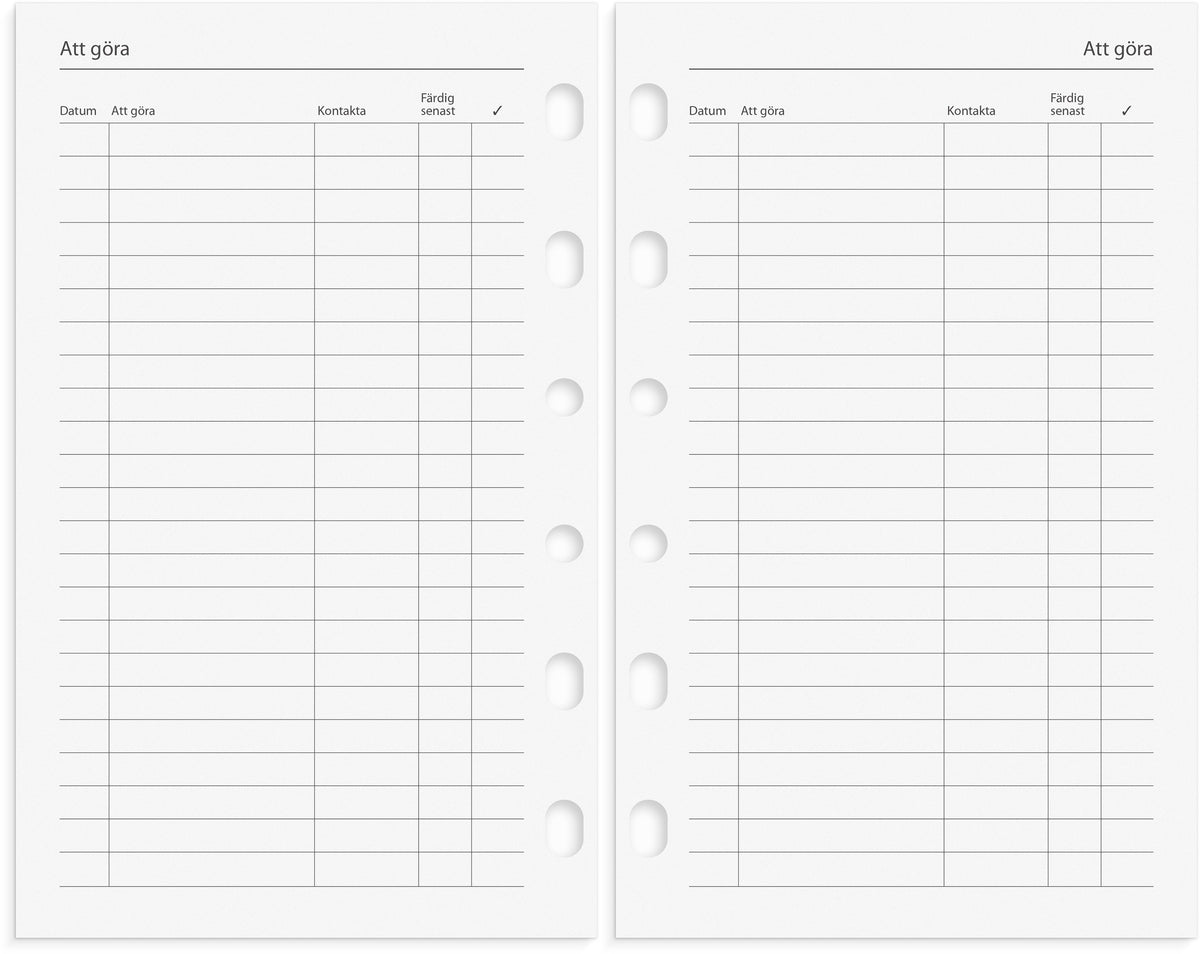 Compact Systemkalender 2027 svart skinn