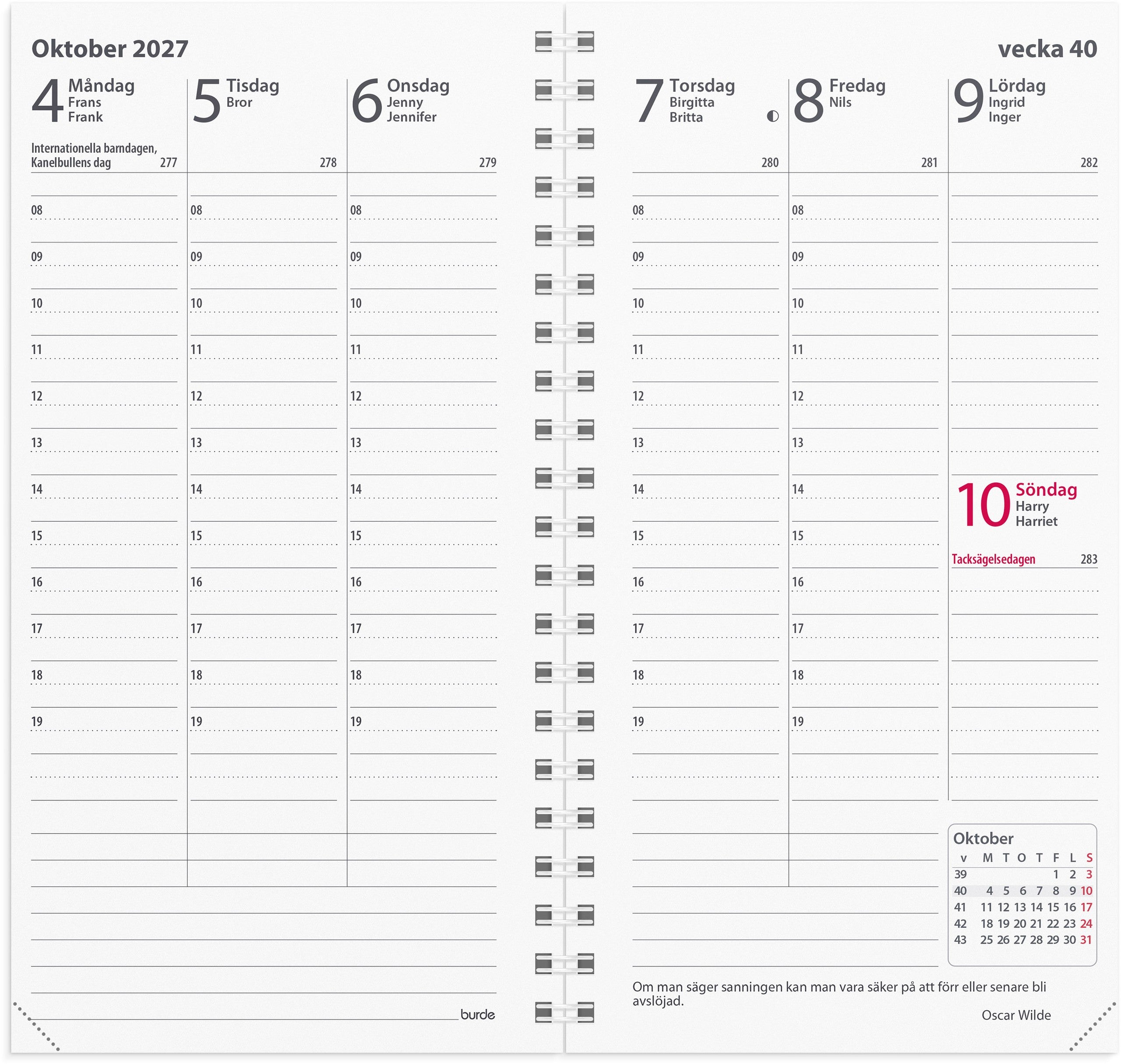 Planner kalendersats Interplano II 2027