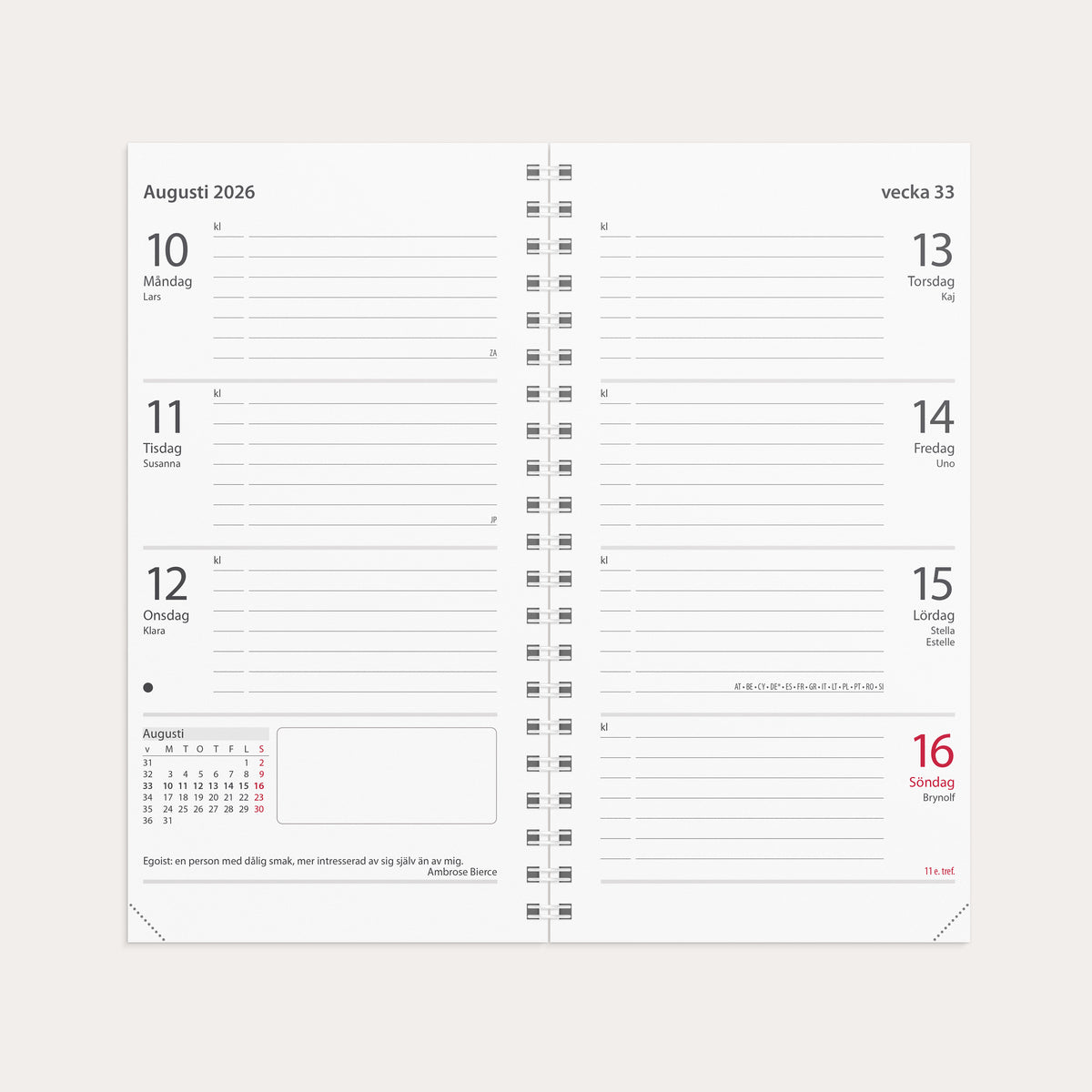 Kalender 2026 Planner kalendersats Master