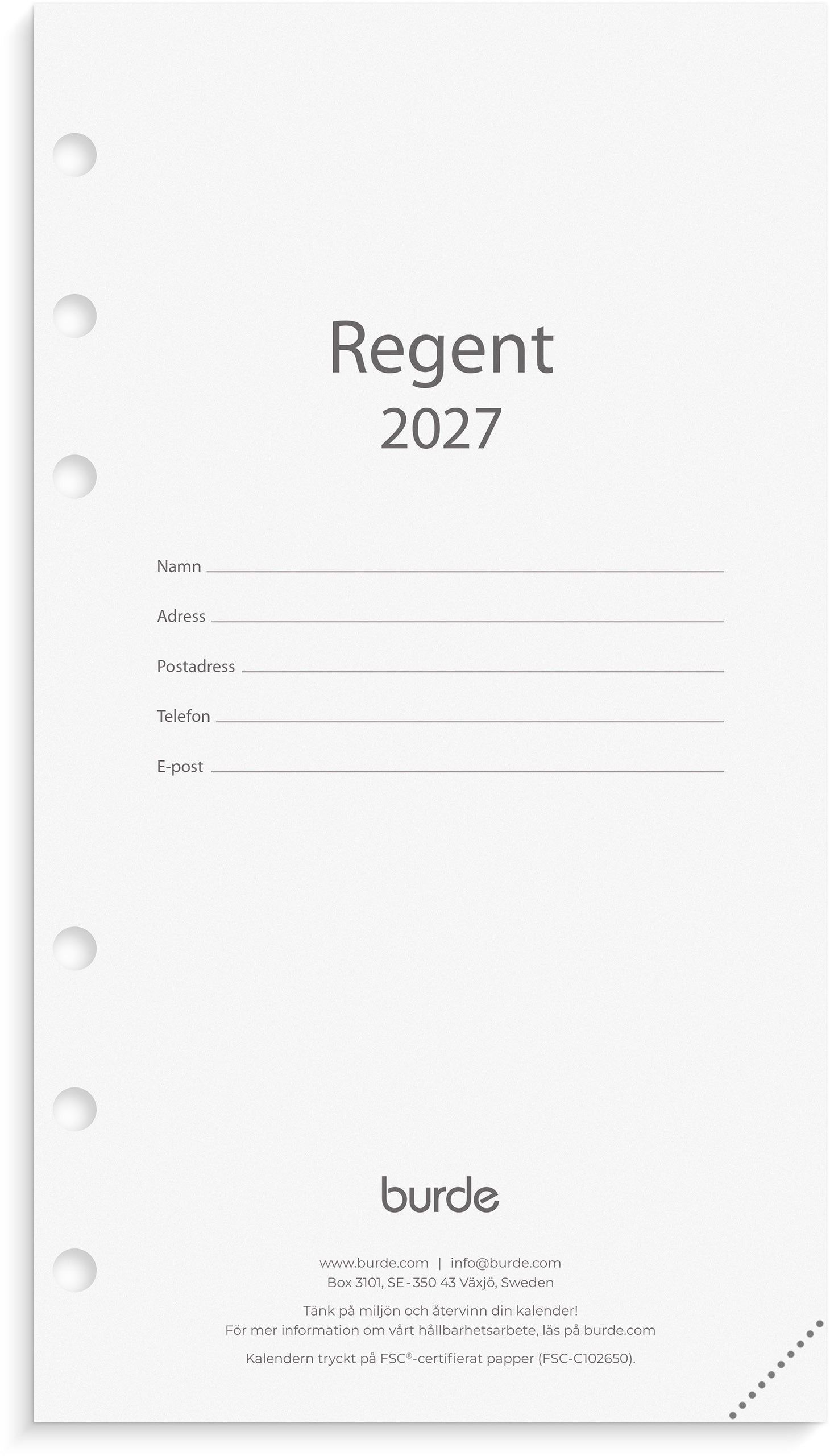 Regent kalendersats 2027