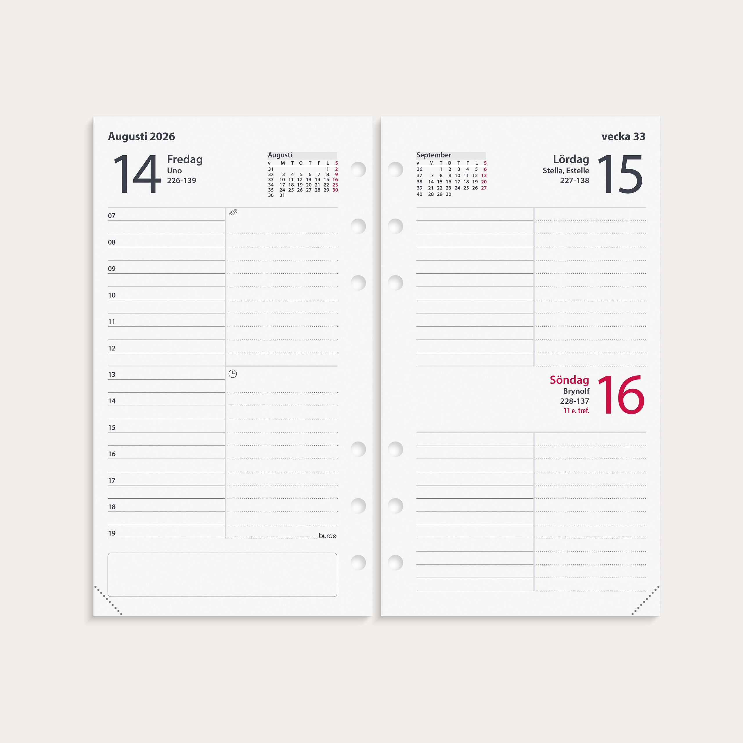 Kalender 2026 Regent kalendersats Agenda