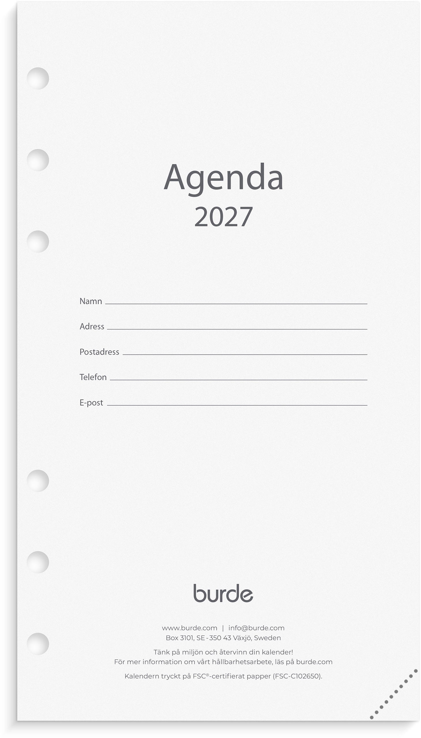 Regent kalendersats Agenda 2027