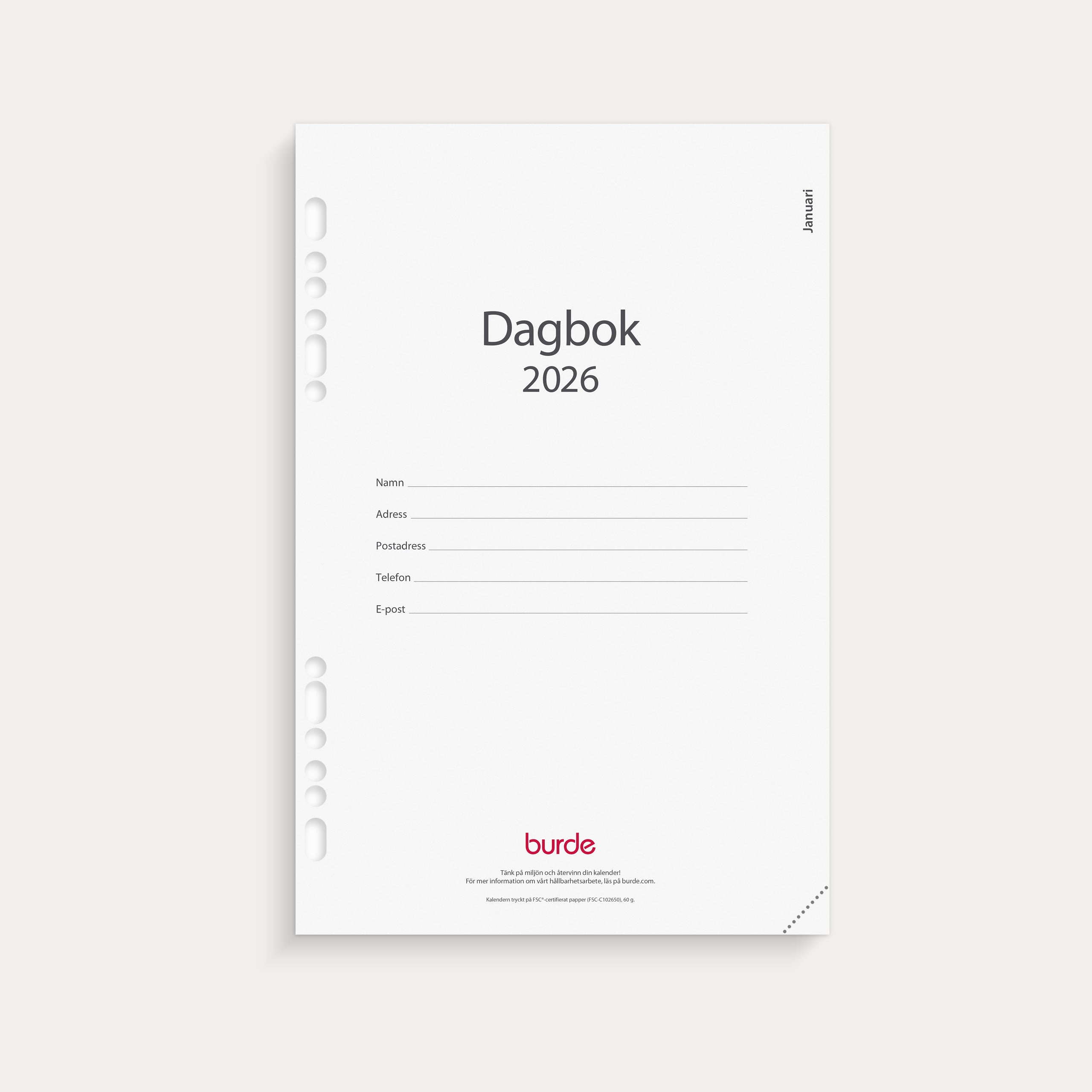 Kalender 2026 Business kalendersats Dagbok