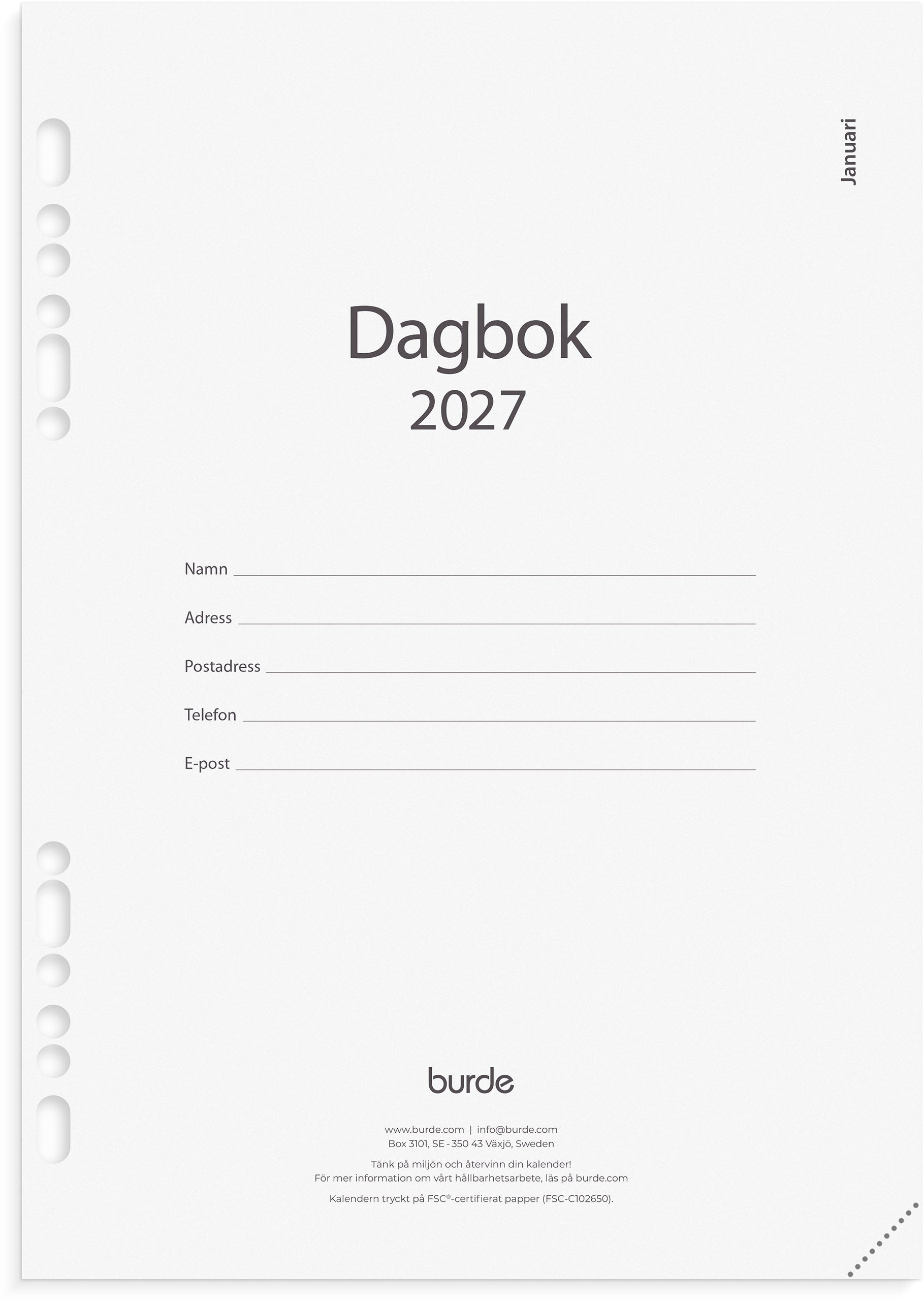 Business kalendersats Dagbok 2027