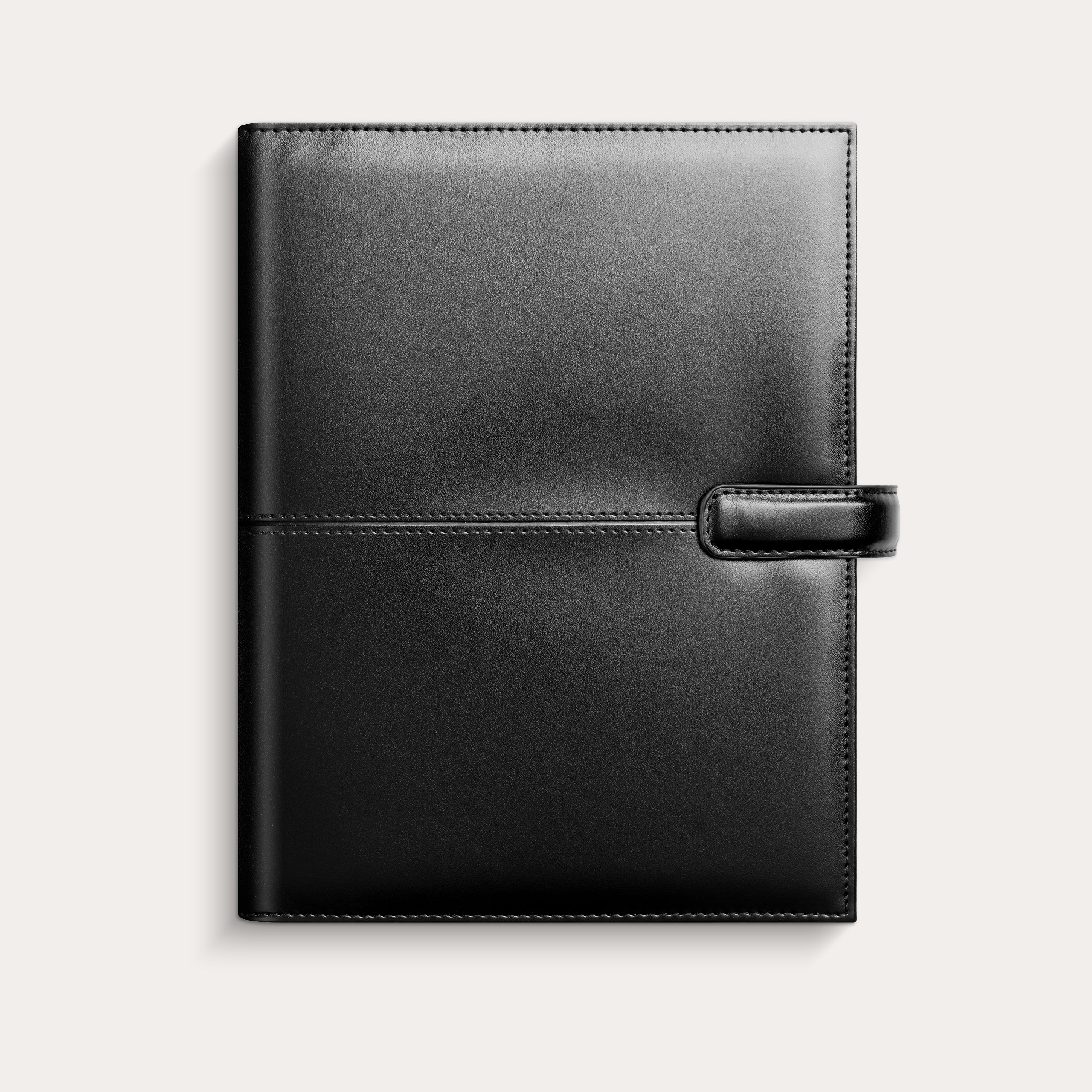 Business Systemkalender A5 2026 svart konstläder