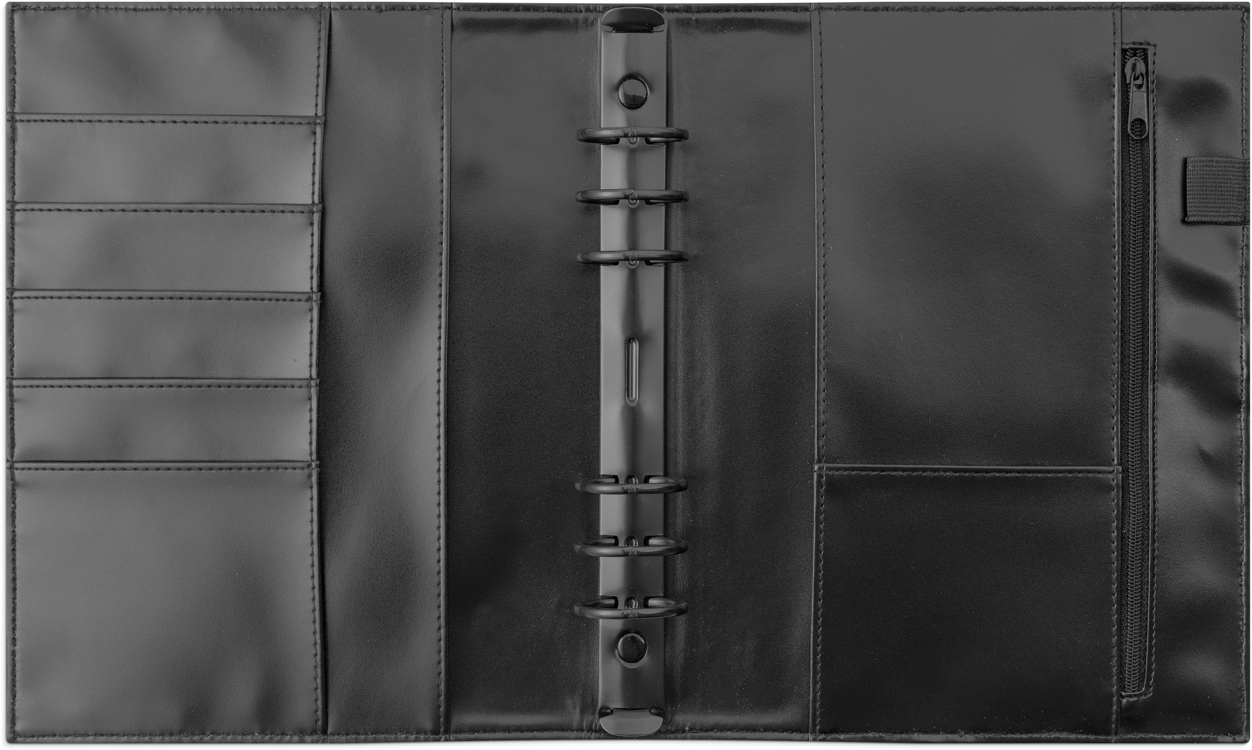 Business Systemkalender A5 2027 svart konstläder