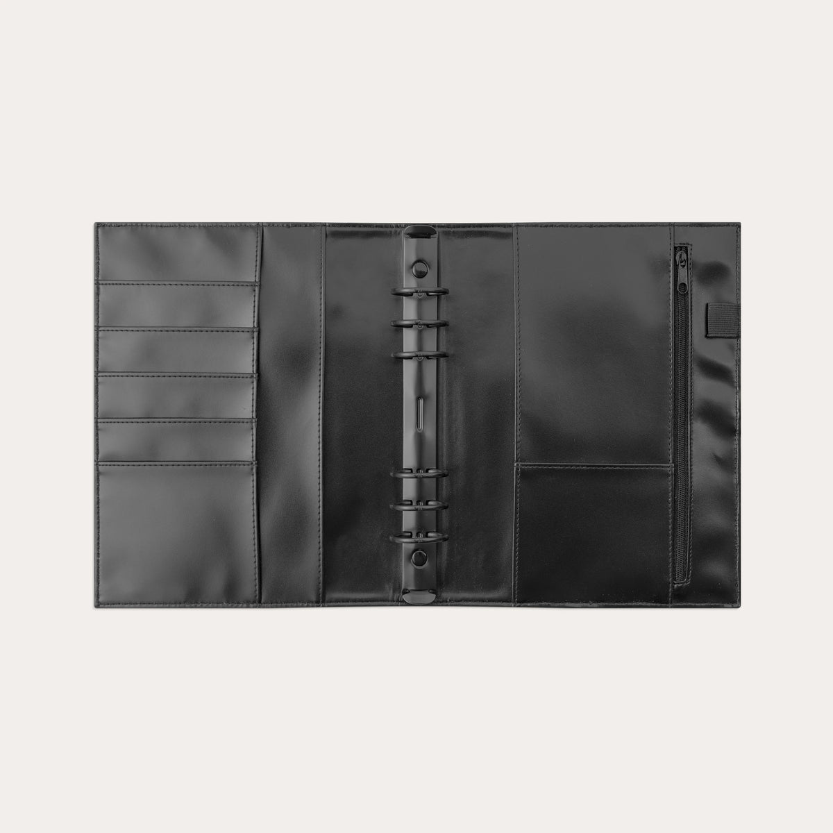 Business Systemkalender A5 2027 svart konstläder