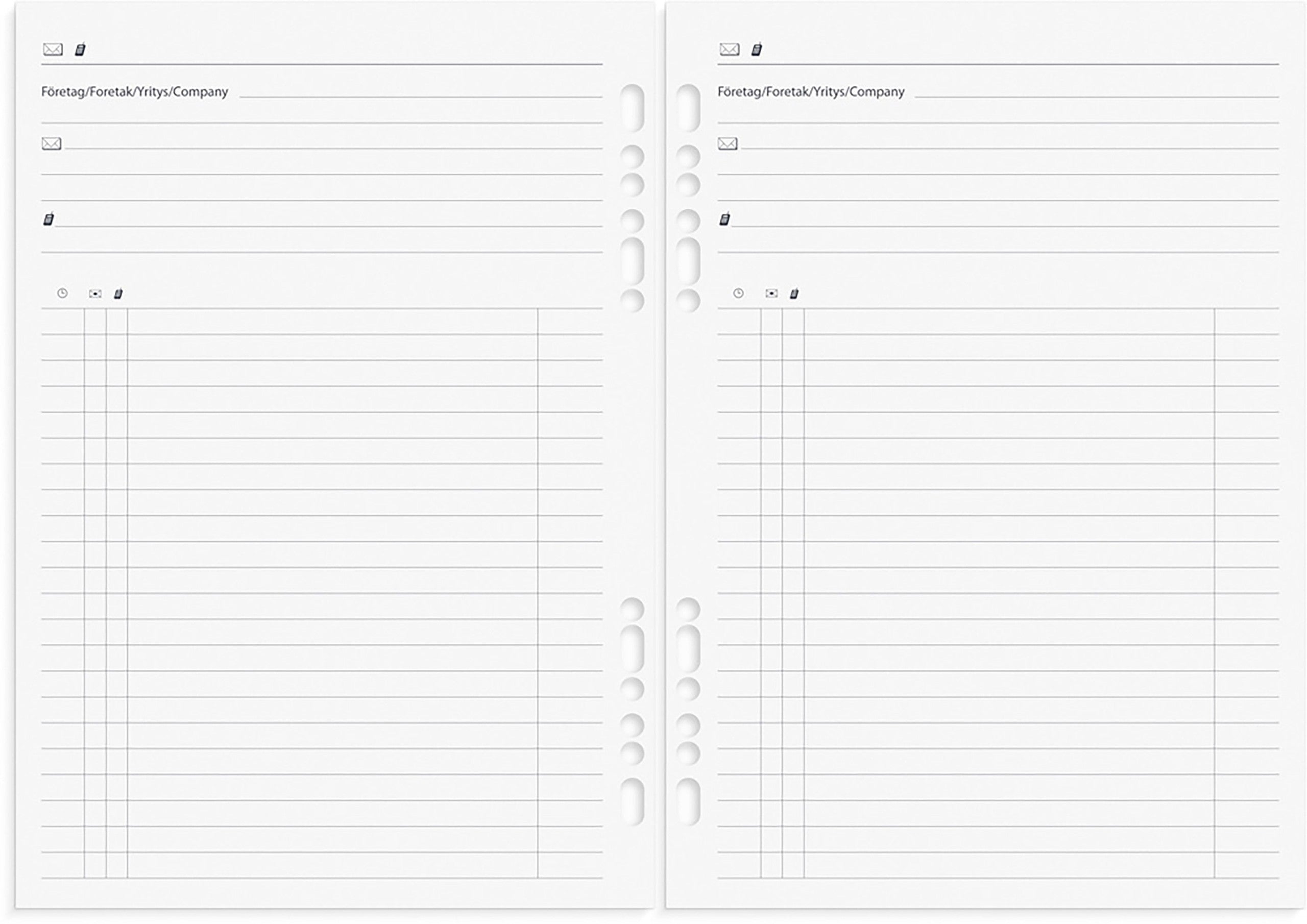 Business Systemkalender A5 2027 svart konstläder