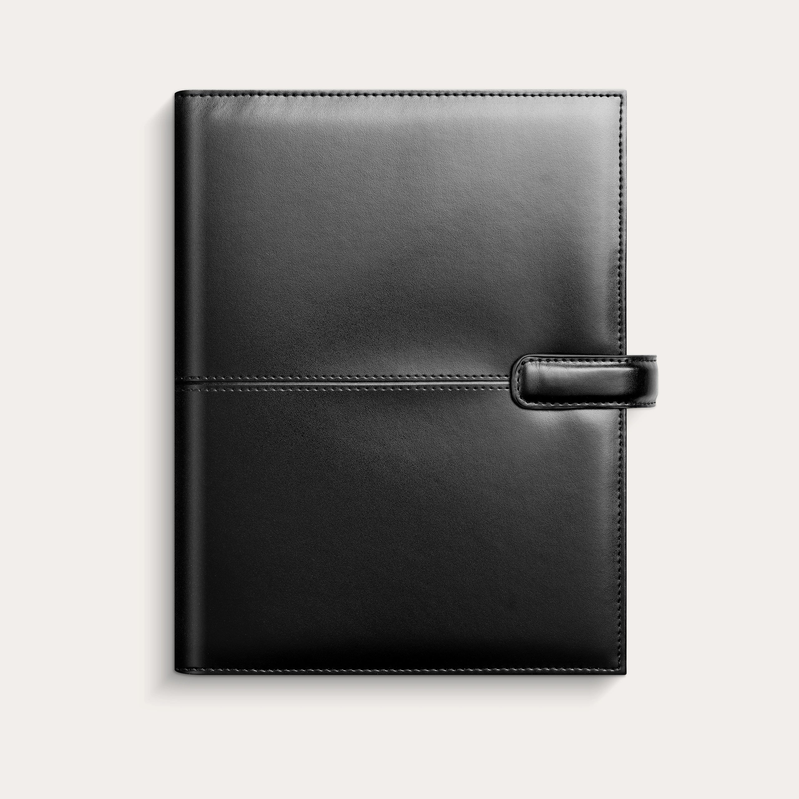 Business Systemkalender A5 2027 svart konstläder