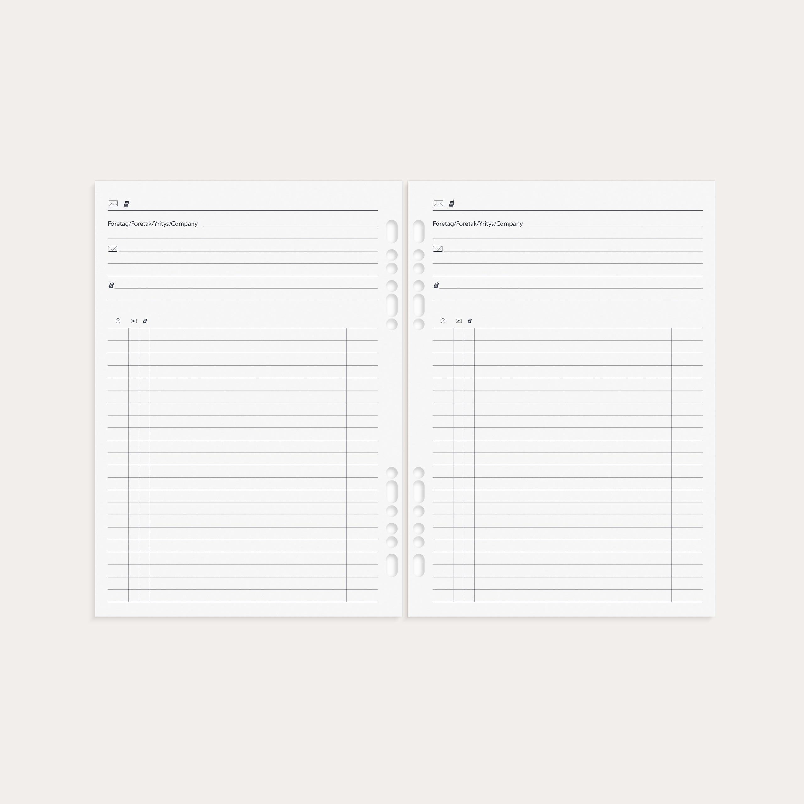 Kalender 2026 Business Systemkal svart skinn