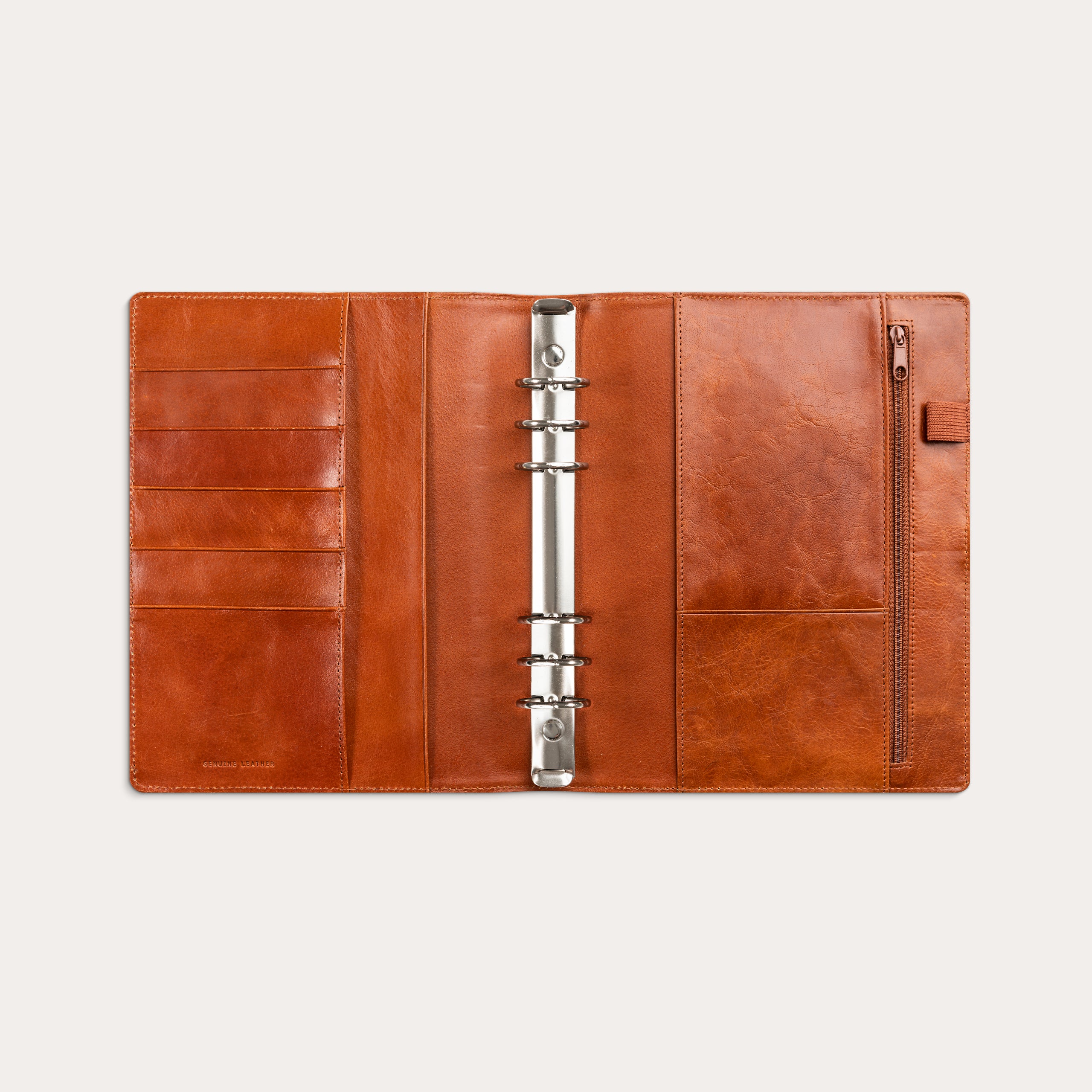 Business Systemkalender A5 2026 brunt skinn