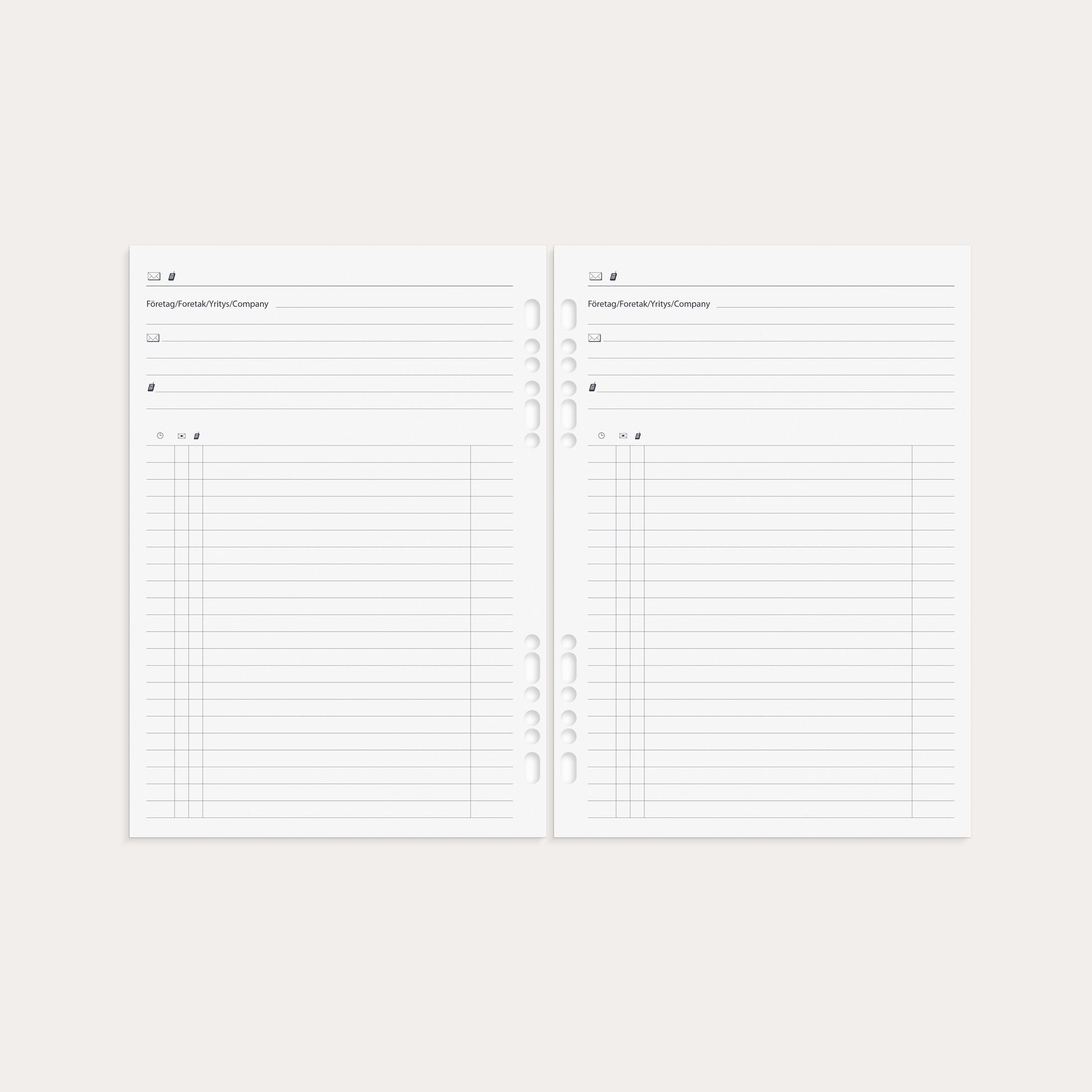 Business Systemkalender A5 2026 brunt skinn – detail view