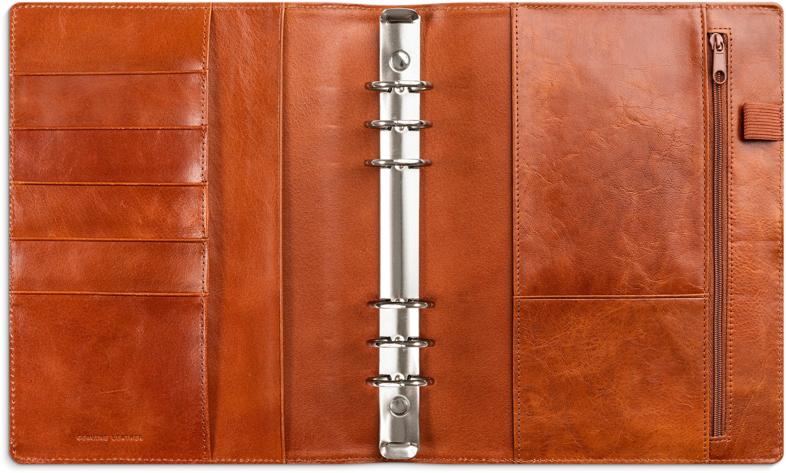 Business Systemkalender A5 2027 brunt skinn