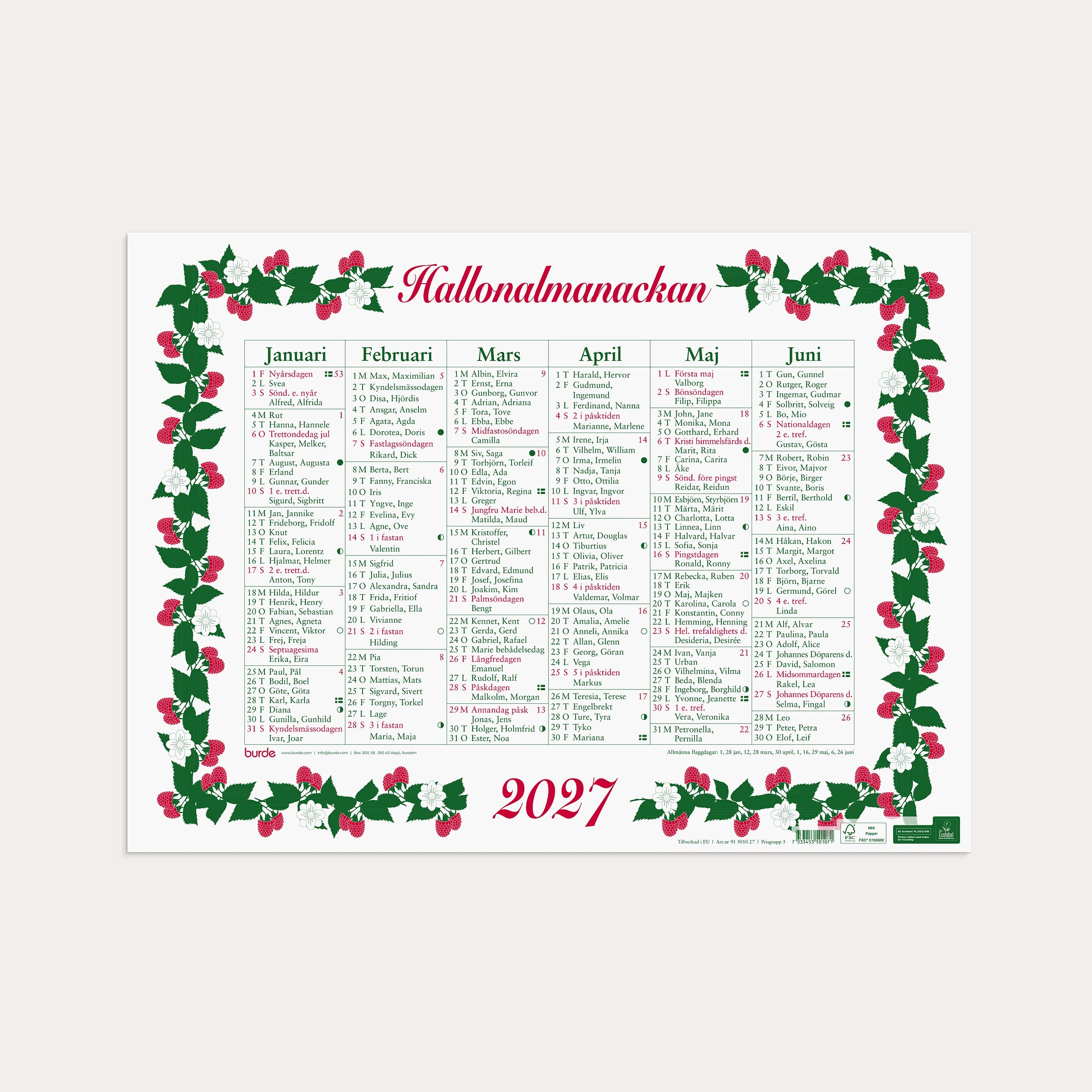 Stora Hallonalmanackan 2027