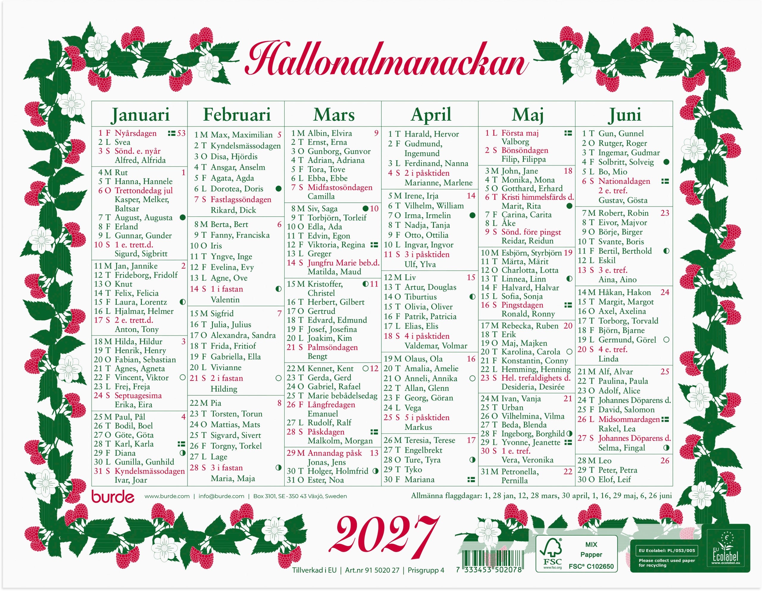 Lilla Hallonalmanackan 2027