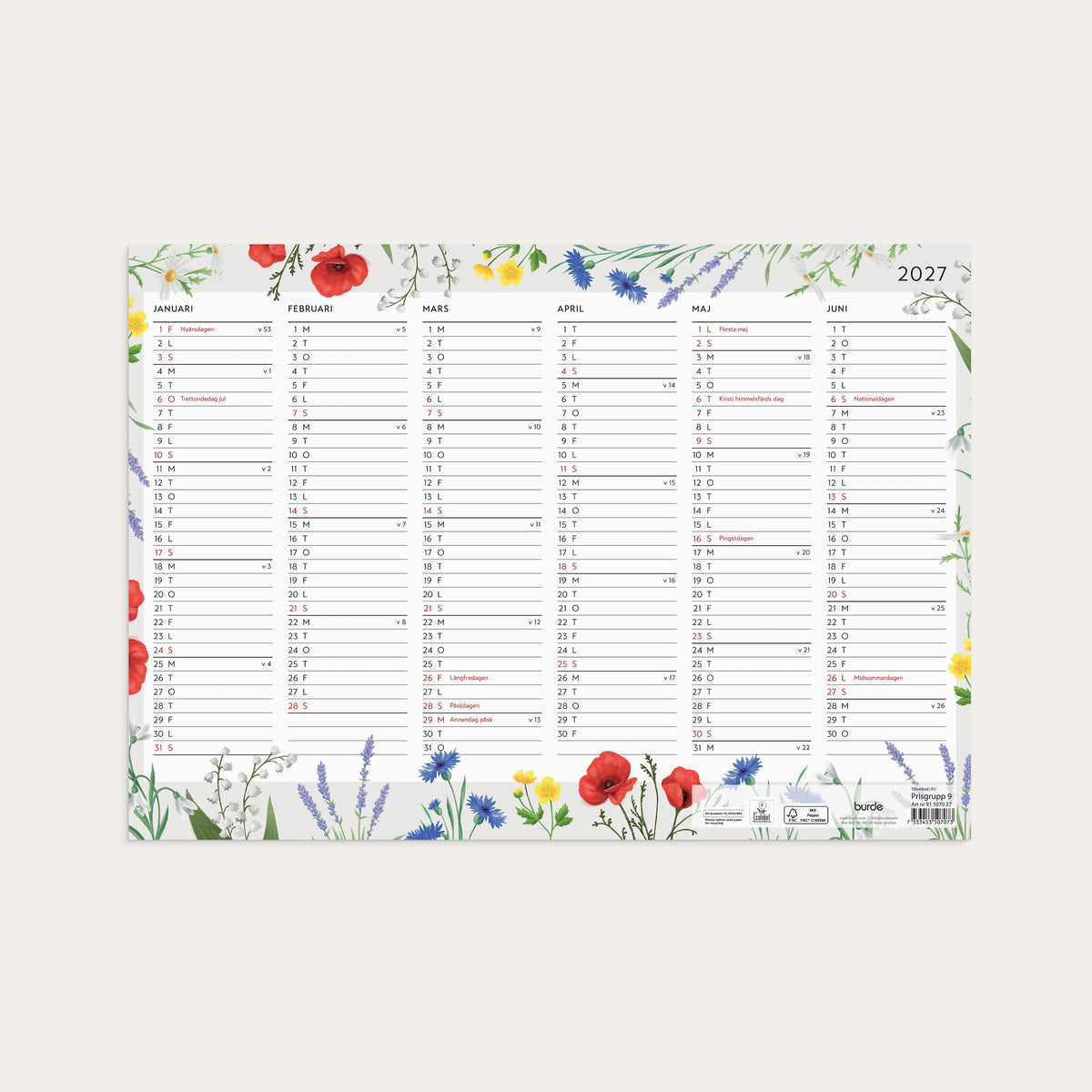 Väggblad 2027 Blomster