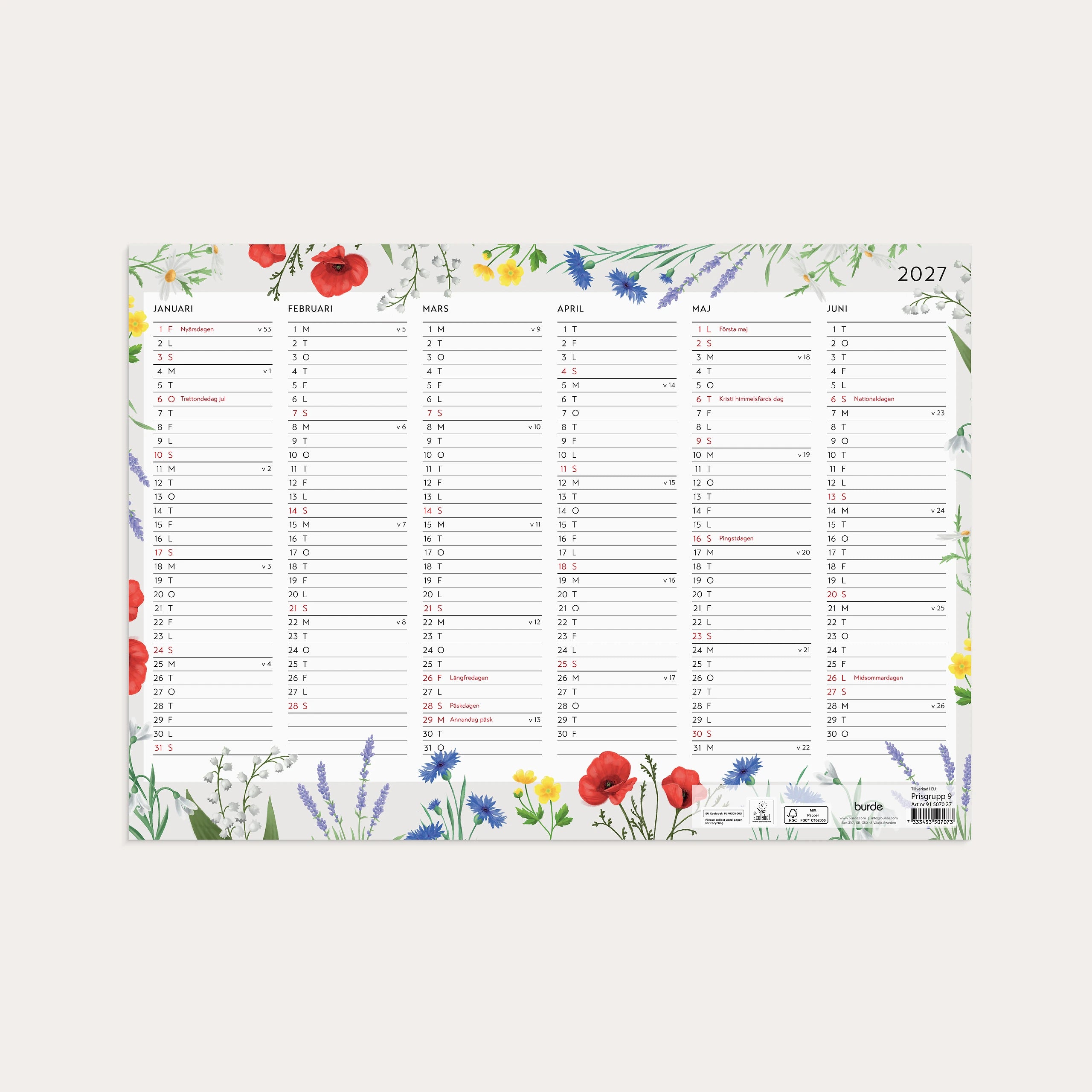 Väggblad 2027 Blomster