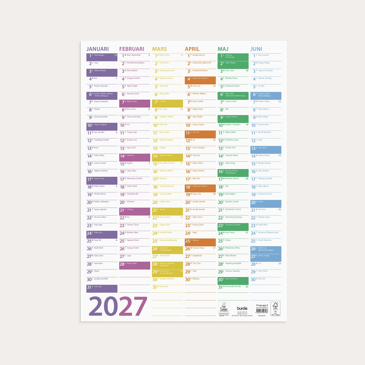Väggblad 2027 Trend