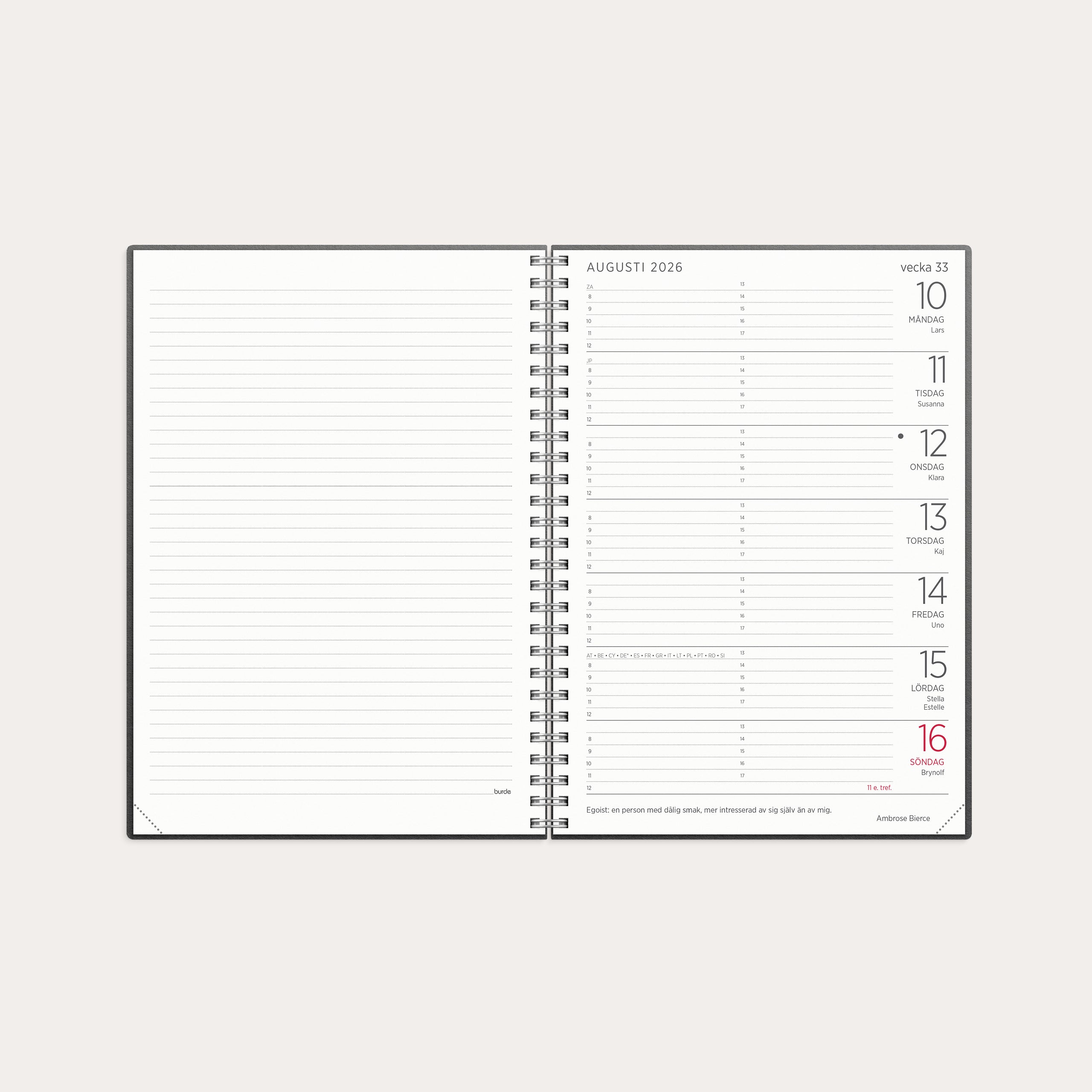 Stor Veckokalender Eco Line 2026