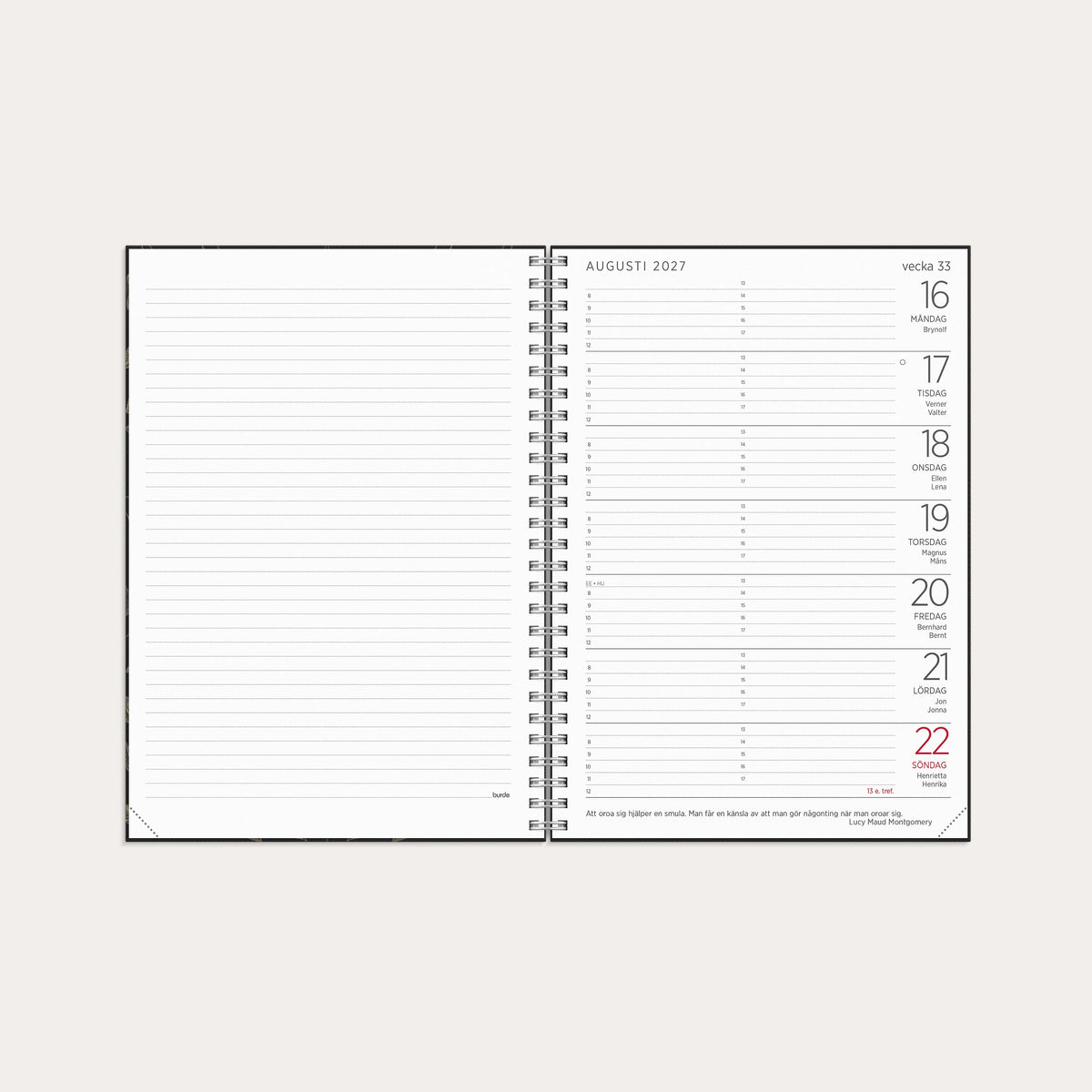 Stor Veckokalender Eco Line 2027
