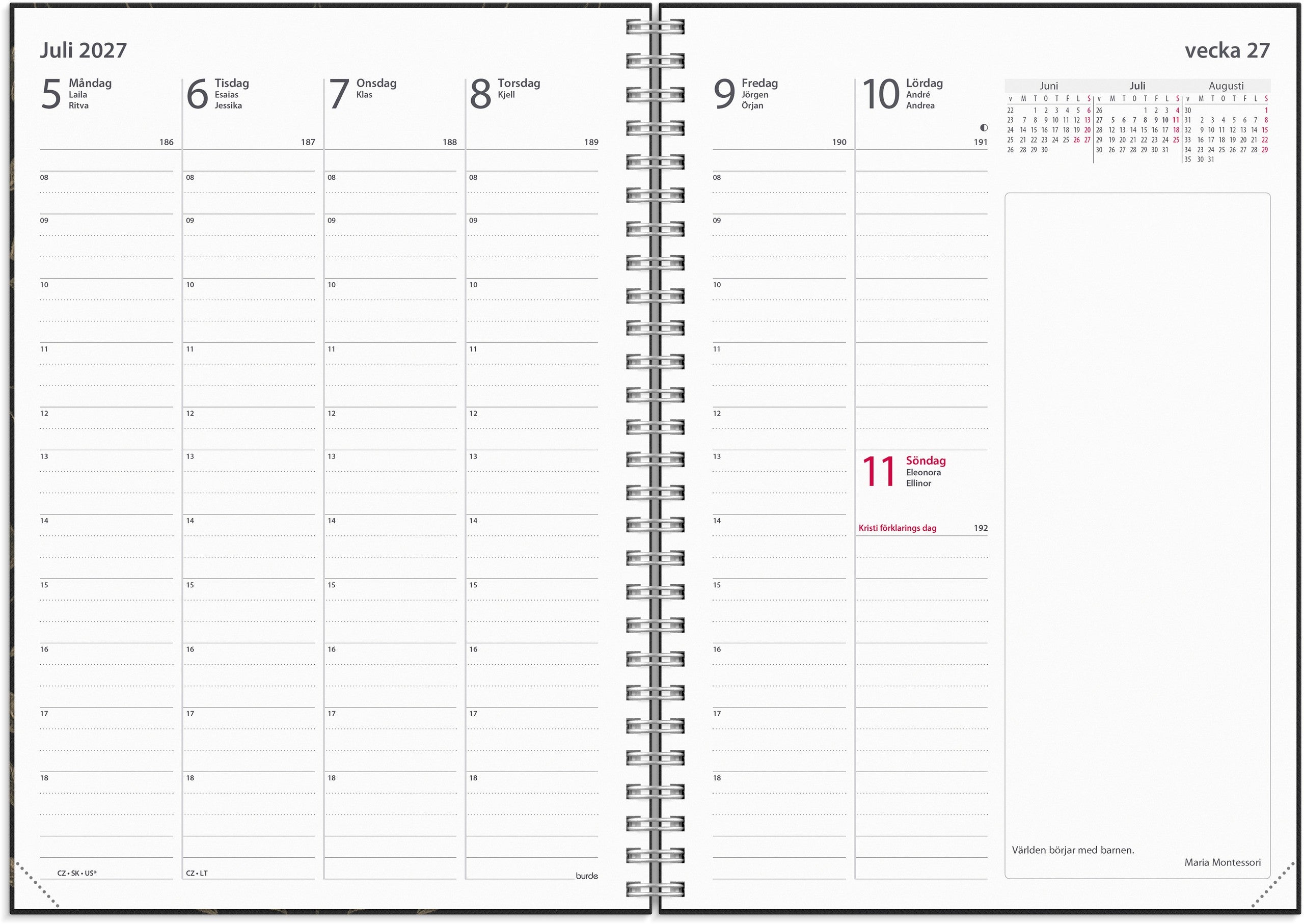 Kalender 2027 Business A5 Eco Line
