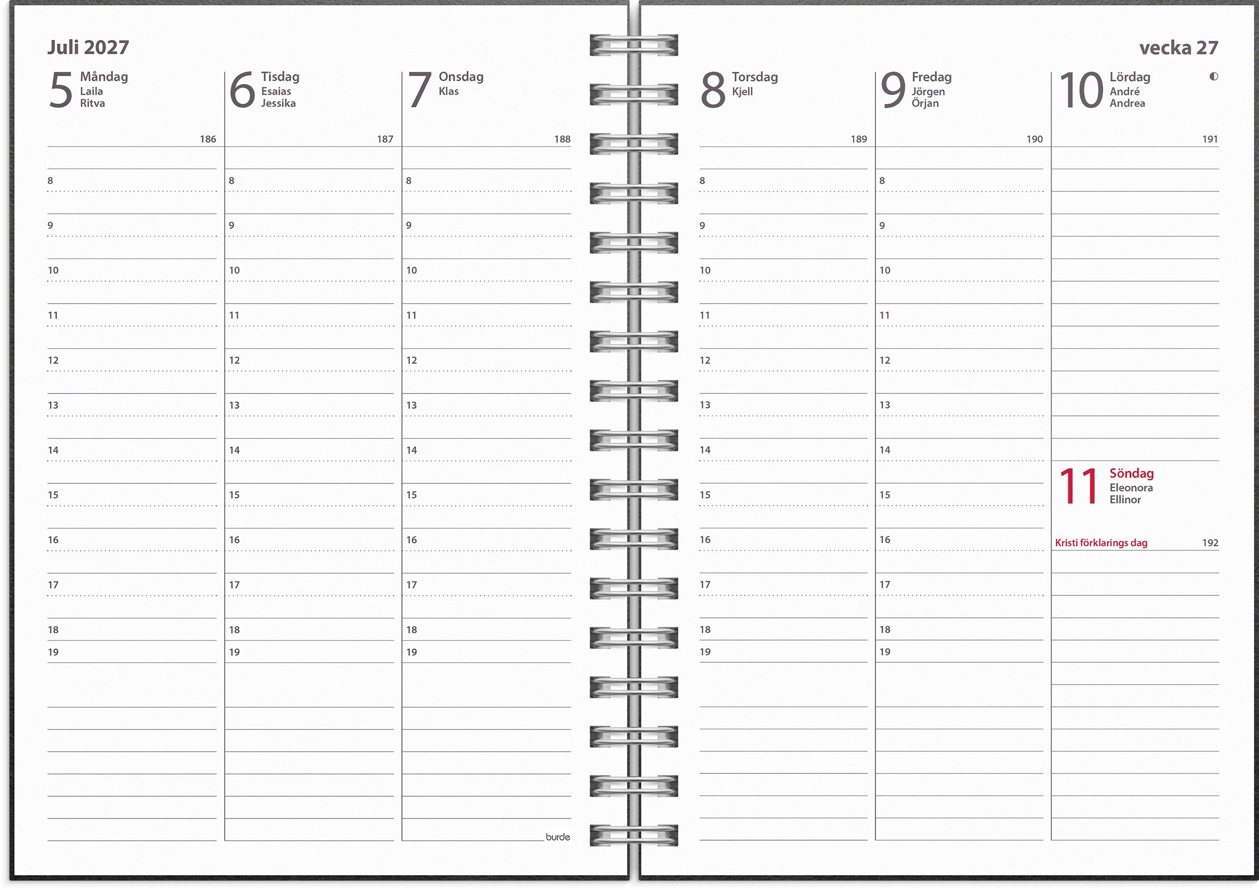 Kalender 2027 Weekly A6 Eco Line
