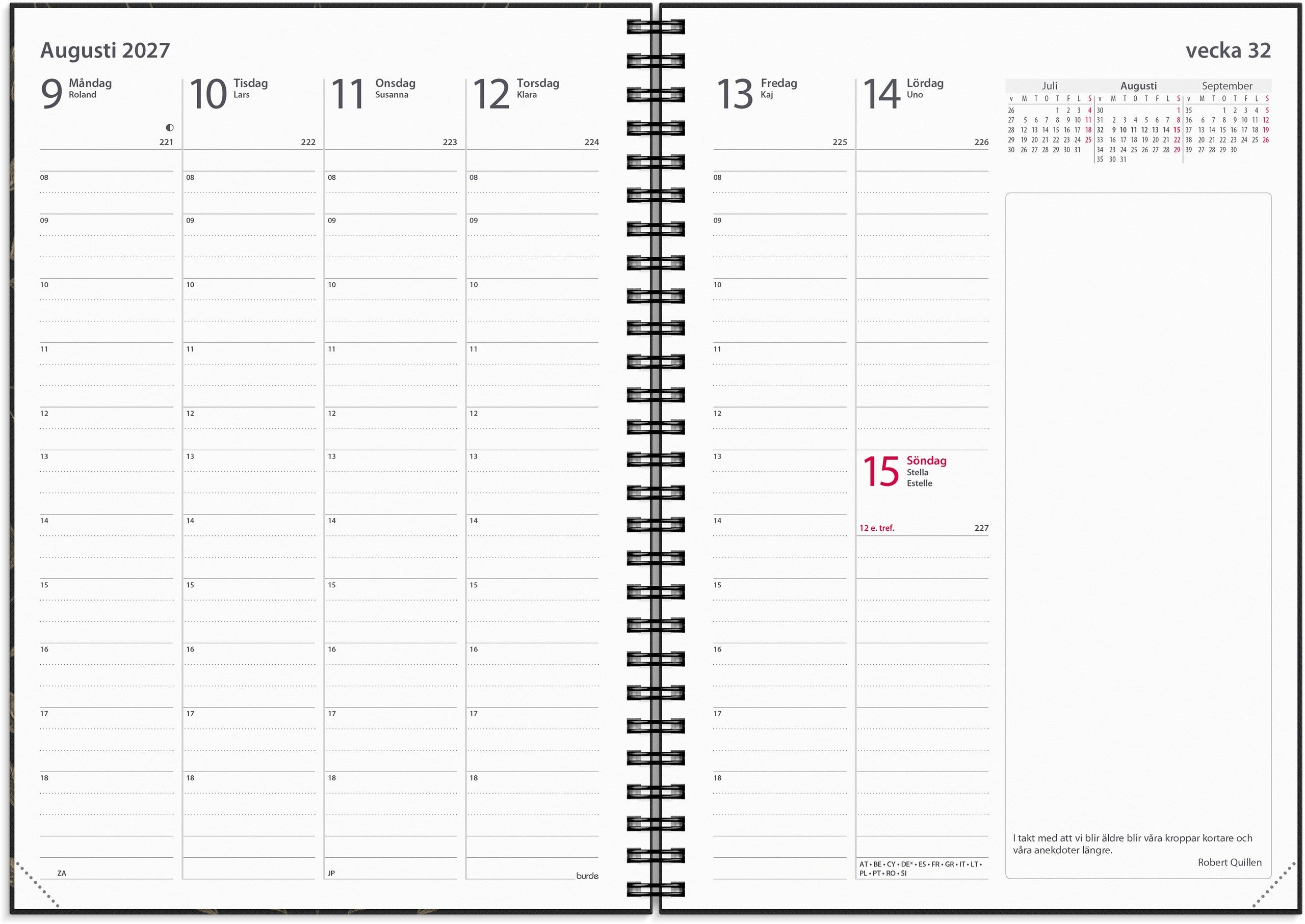 Kalender 2027 Business A5 Country