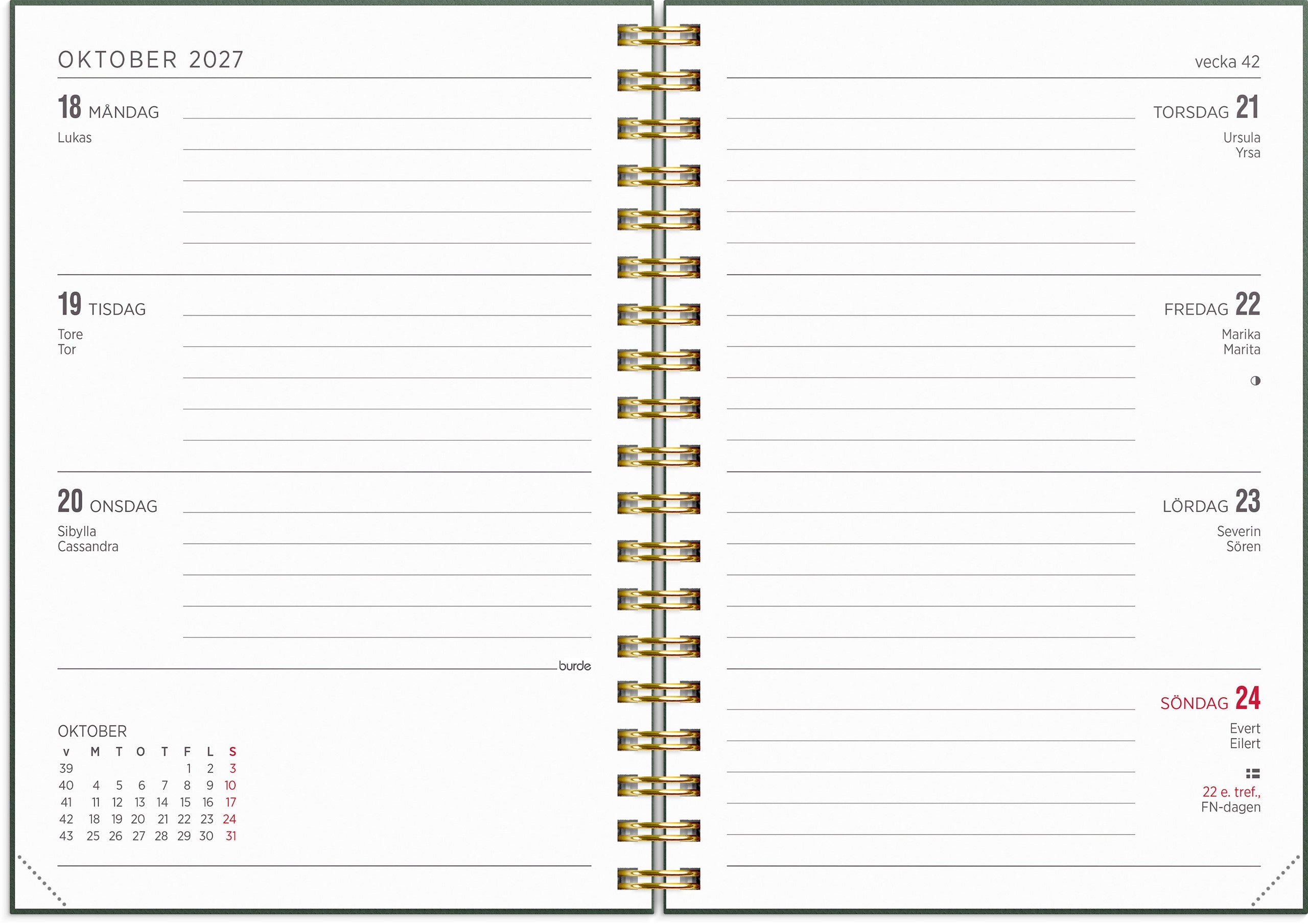 Kalender 2027 Senator A6 Story blomma
