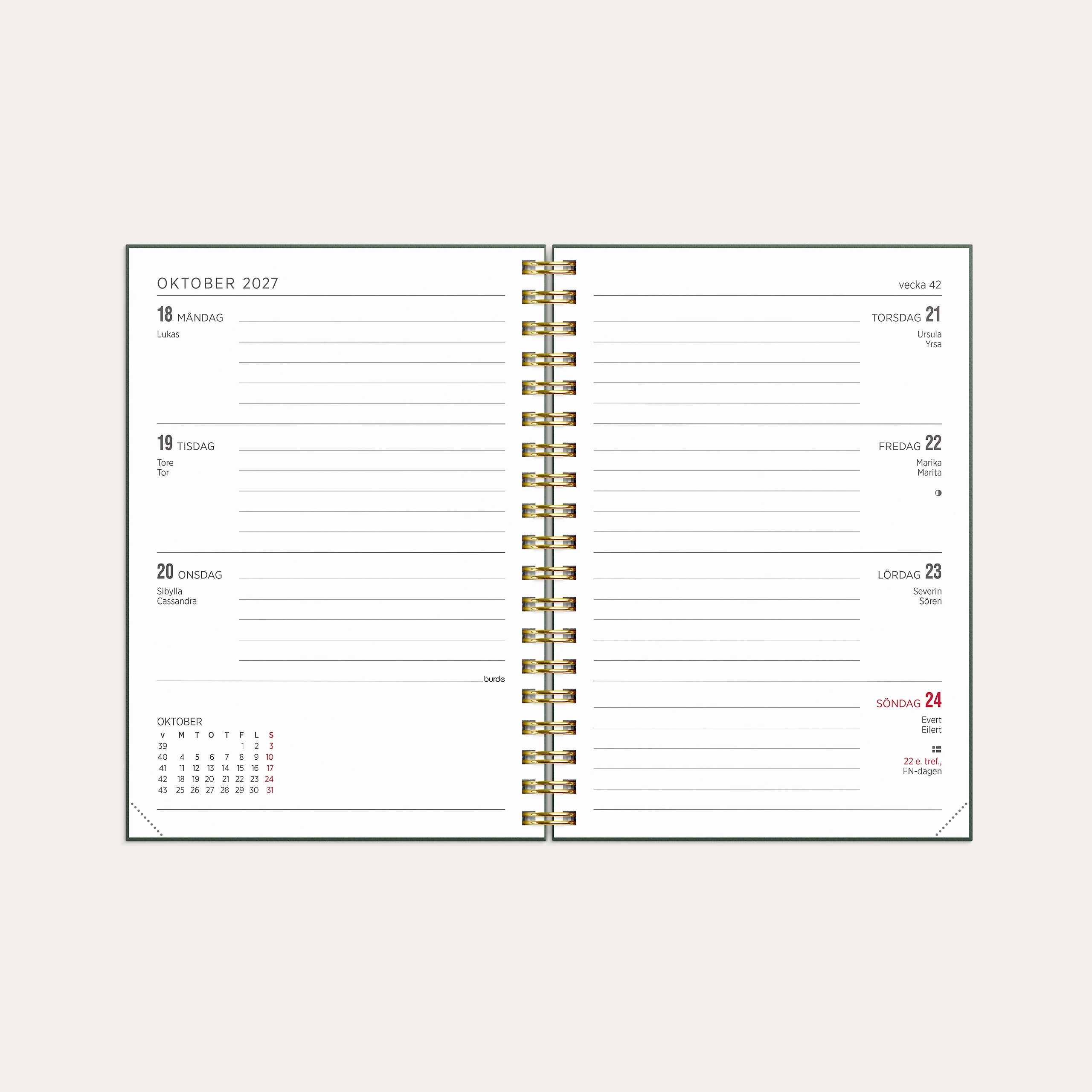 Kalender 2027 Senator A6 Story blomma